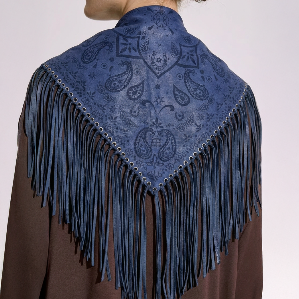 Signature Large Bandanna Scarf Navy Blue