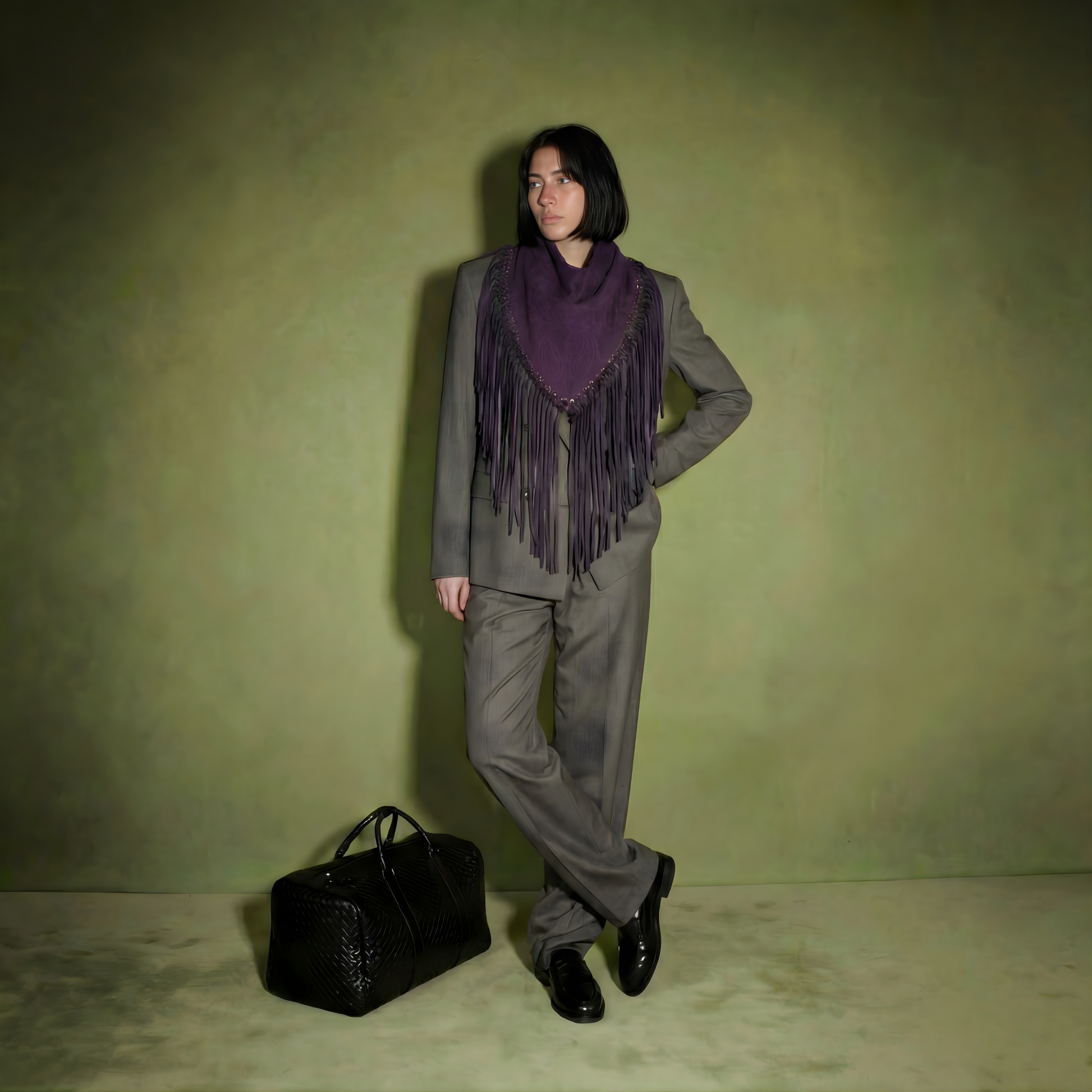 Signature Large Bandanna Scarf Purple