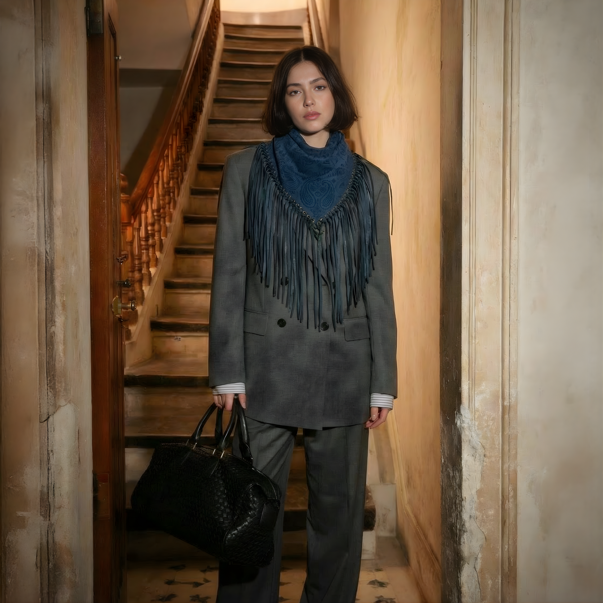 Signature Small Bandanna Scarf Blue