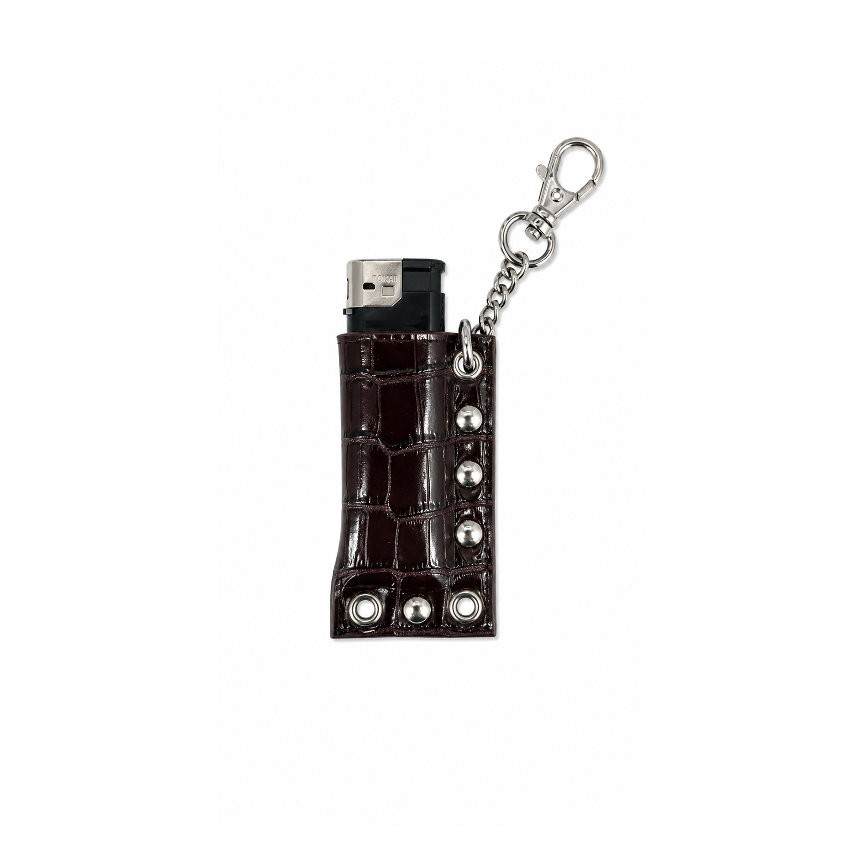 Dark Brown Croc Lighter Case