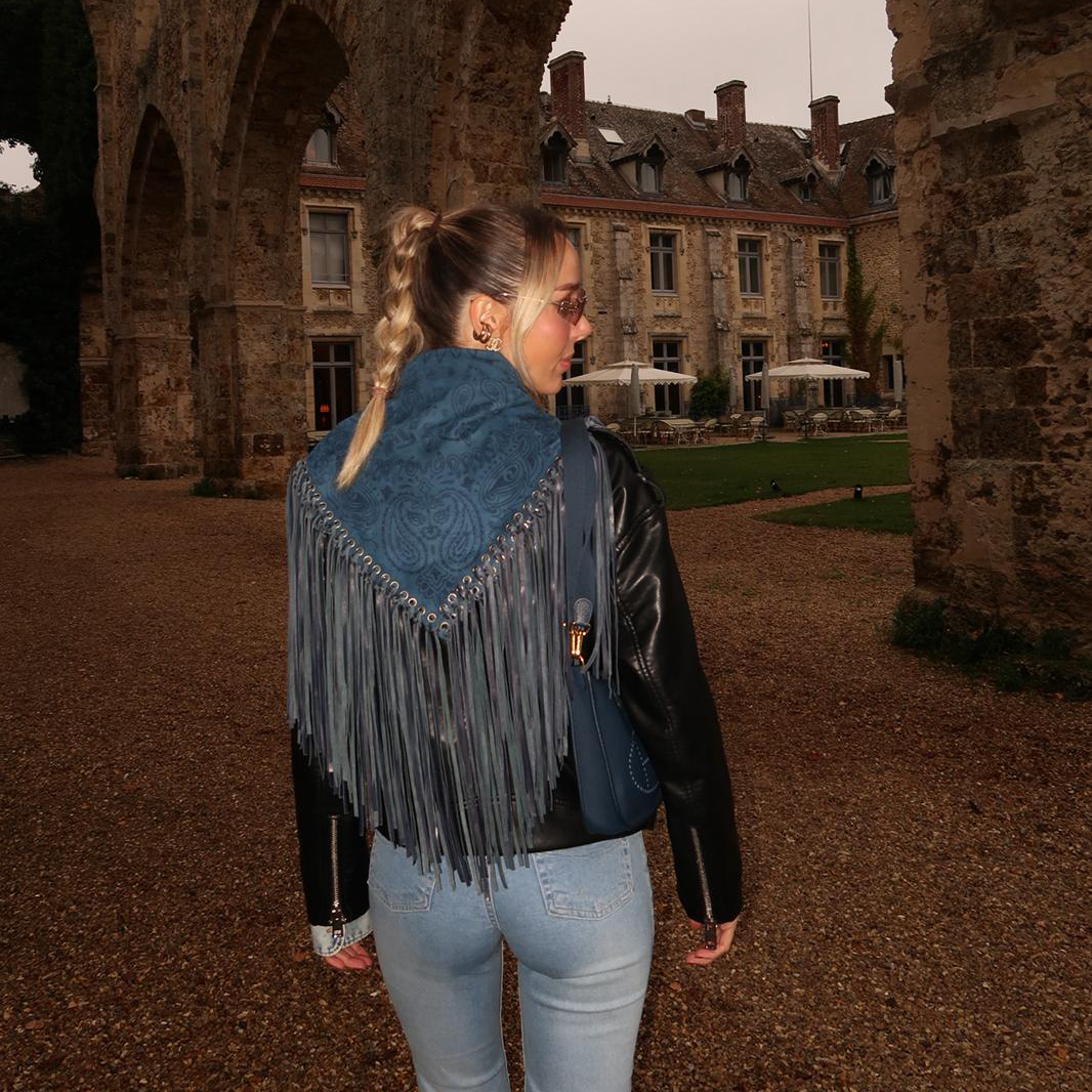 Signature Large Bandanna Scarf Blue