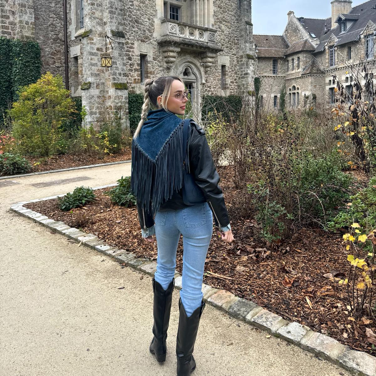 Signature Large Bandanna Scarf Blue