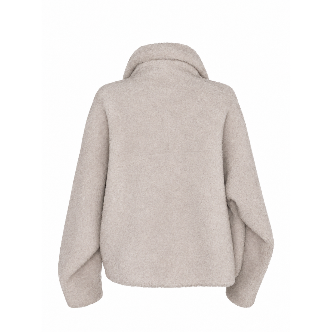 Black Button Shearling Jacket