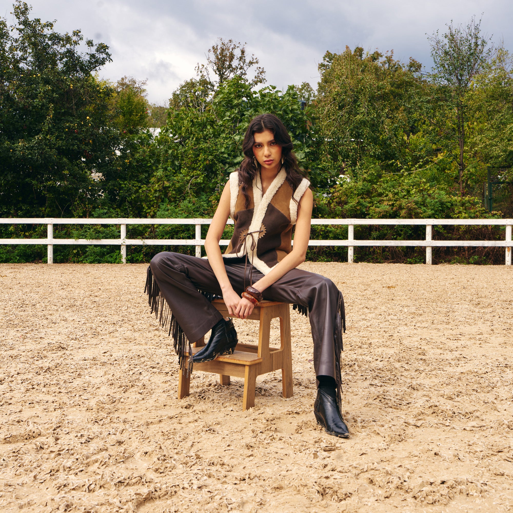 Shearling Suede Vest