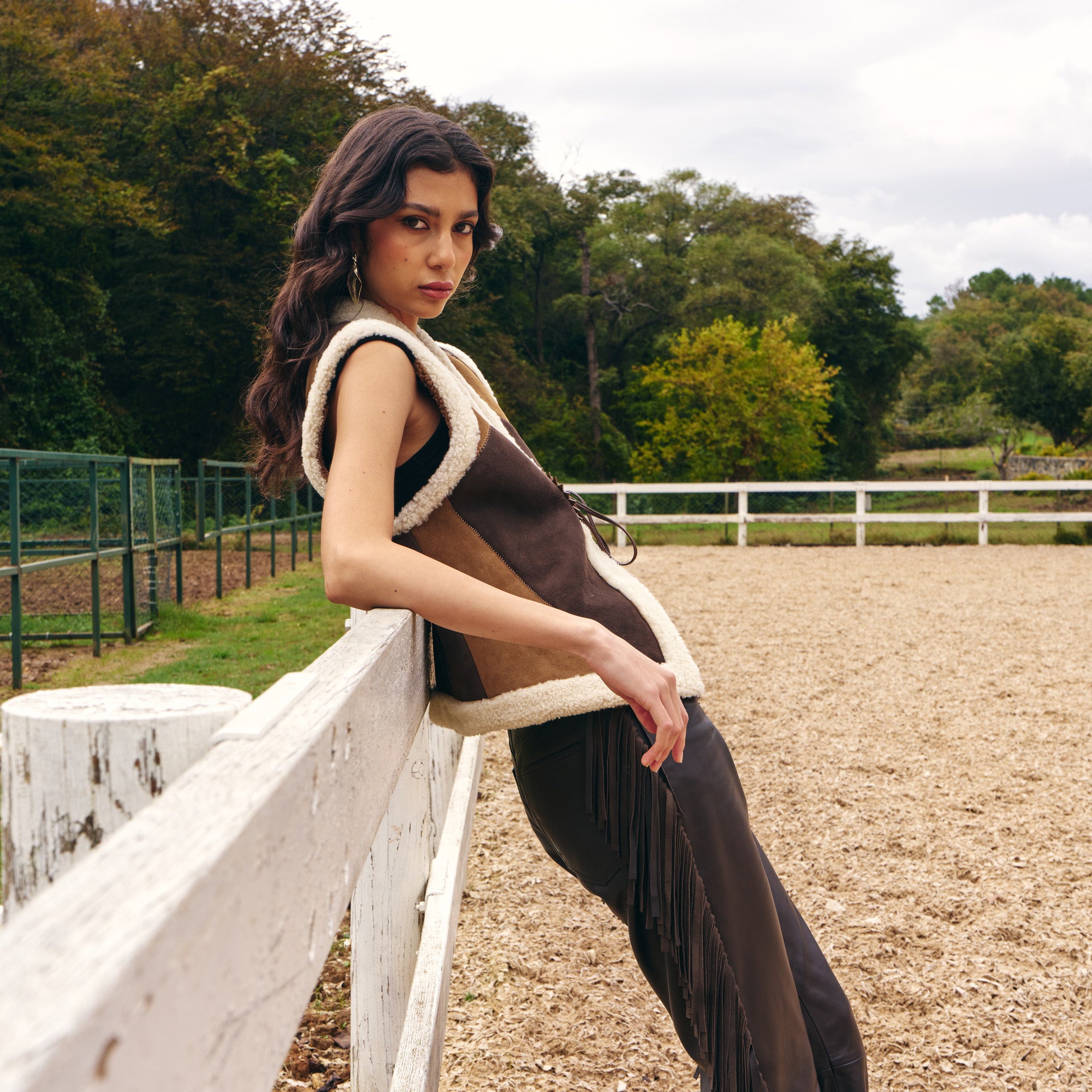 Shearling Suede Vest