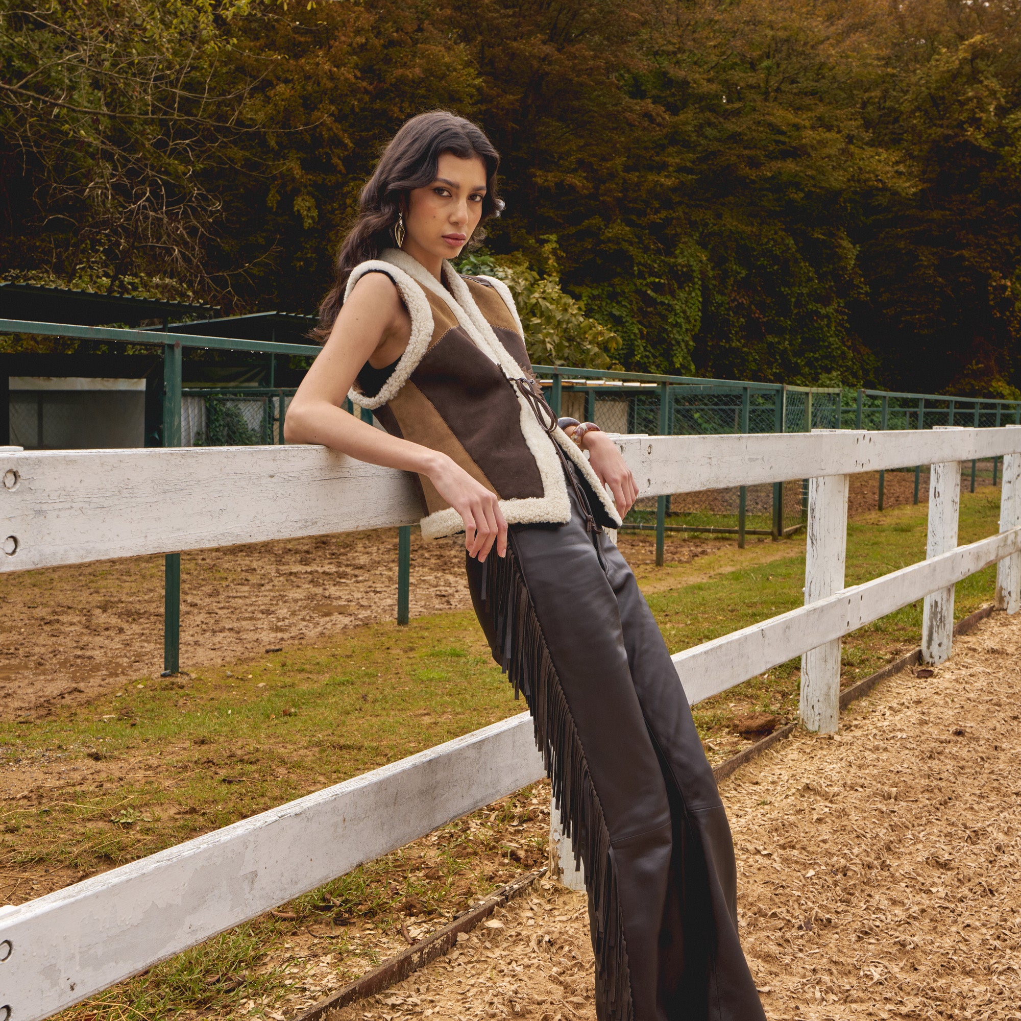 Shearling Suede Vest