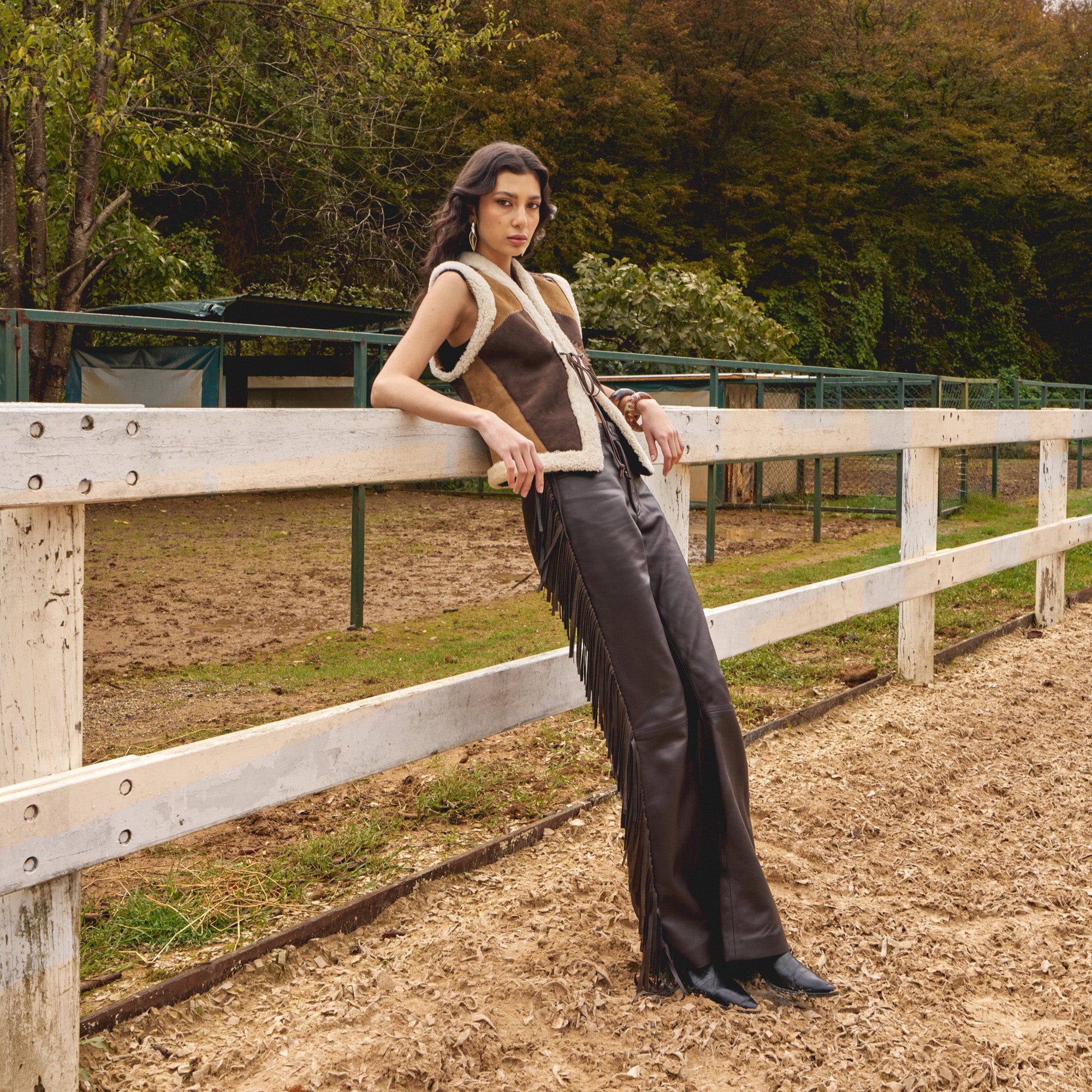 Shearling Suede Vest