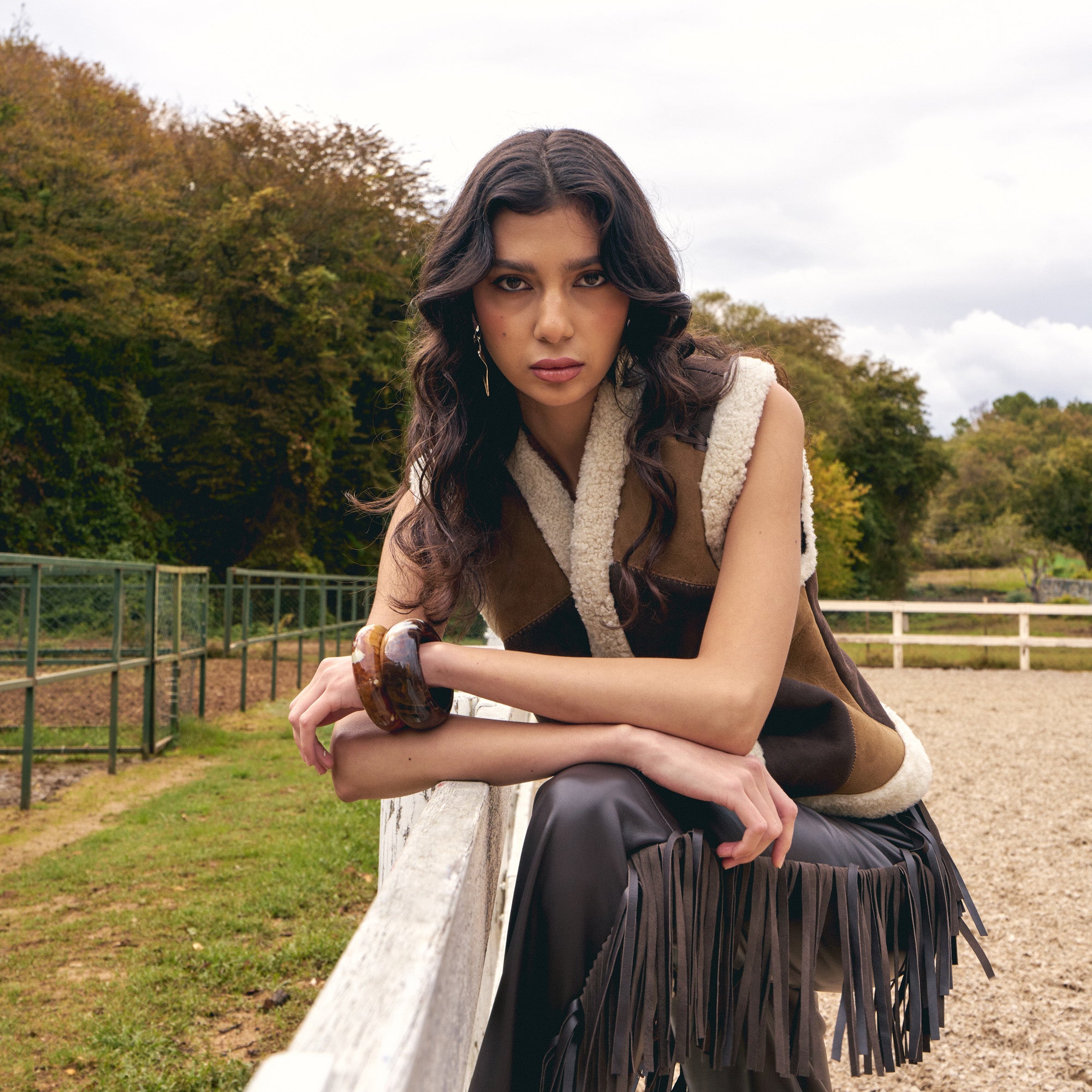 Shearling Suede Vest