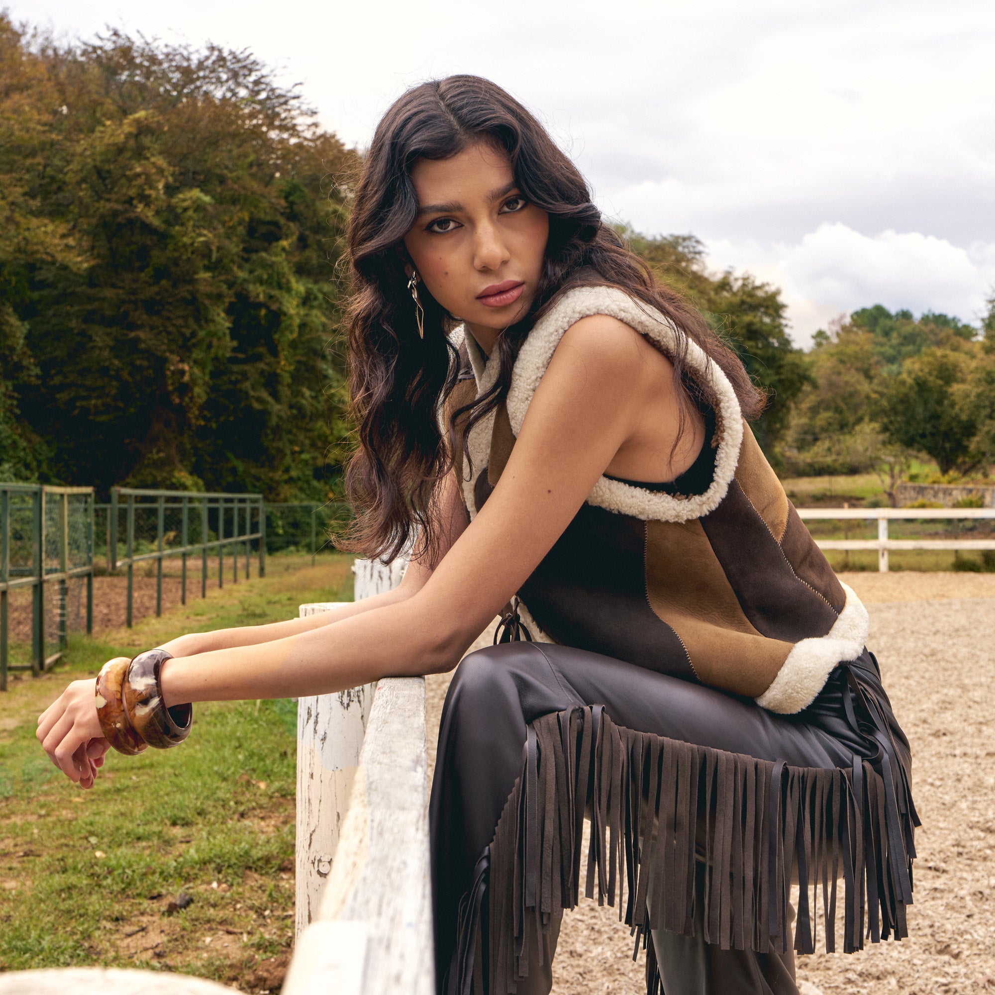 Shearling Suede Vest