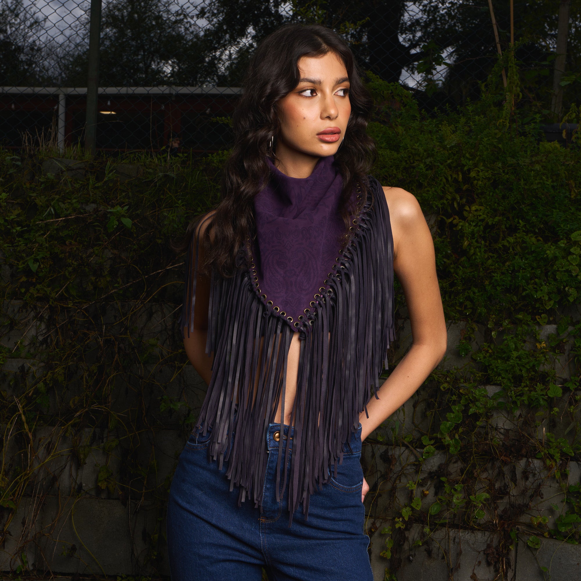 Signature Small Bandanna Scarf Purple
