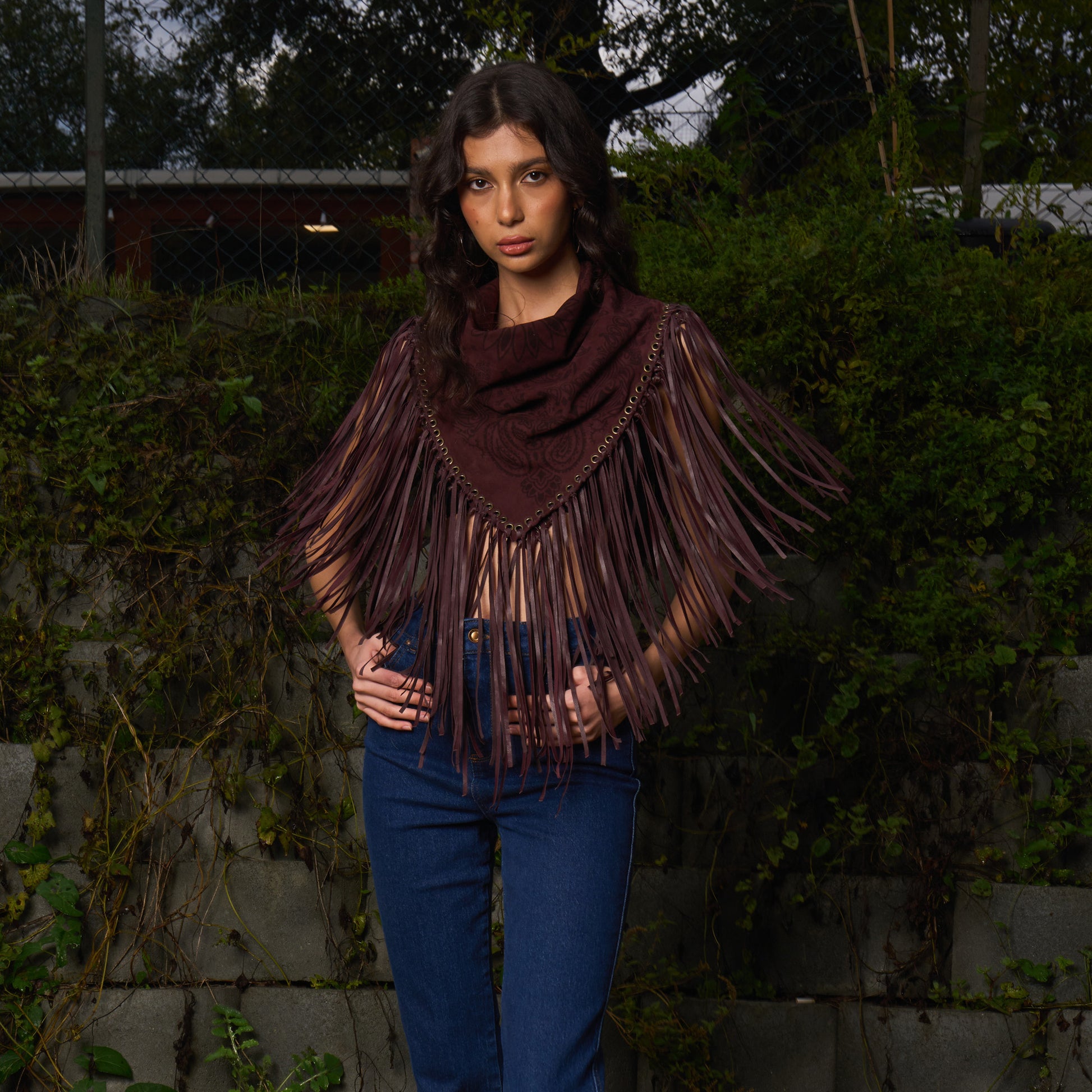 Signature Large Bandanna Scarf Burgundy