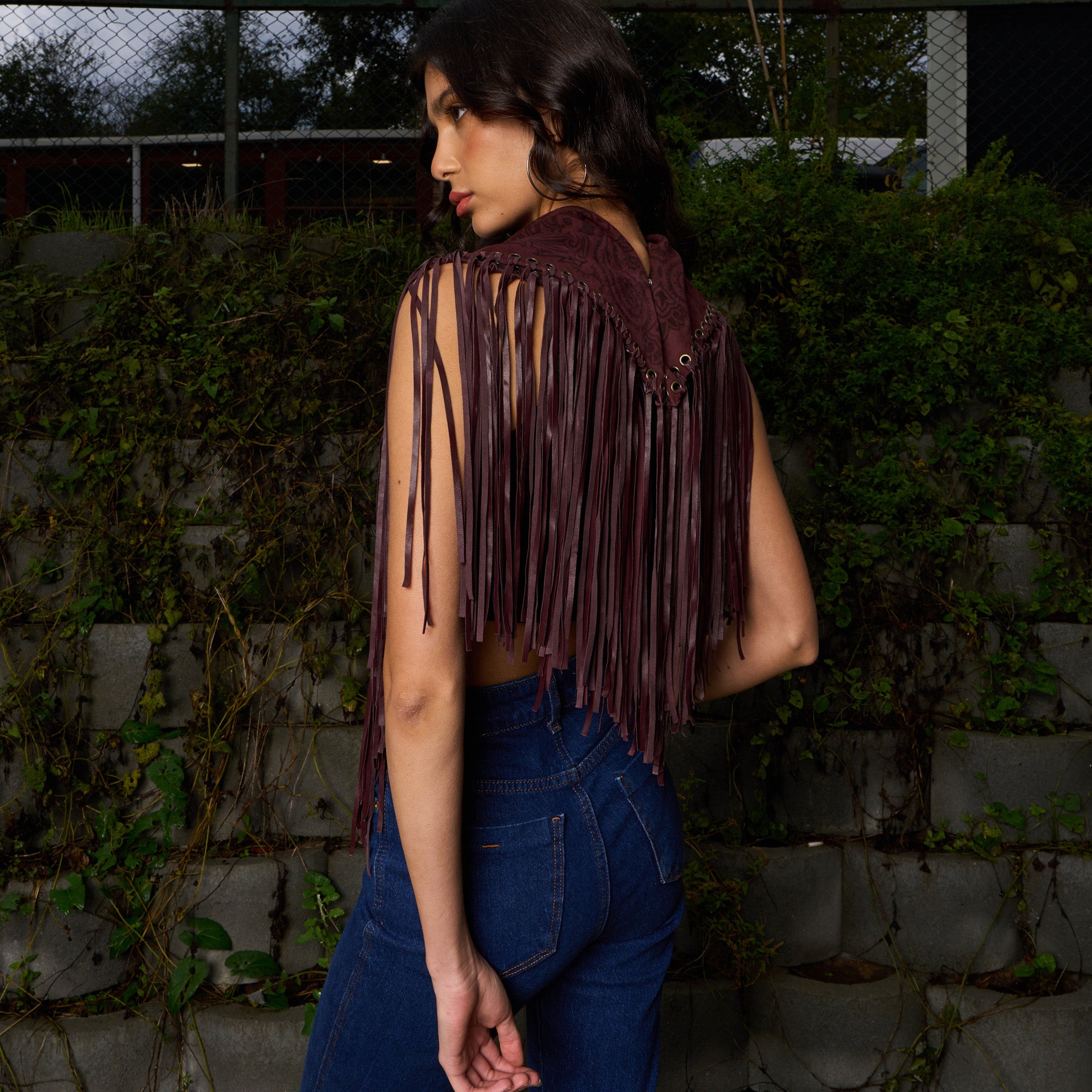 Signature Small Bandanna Scarf Burgundy