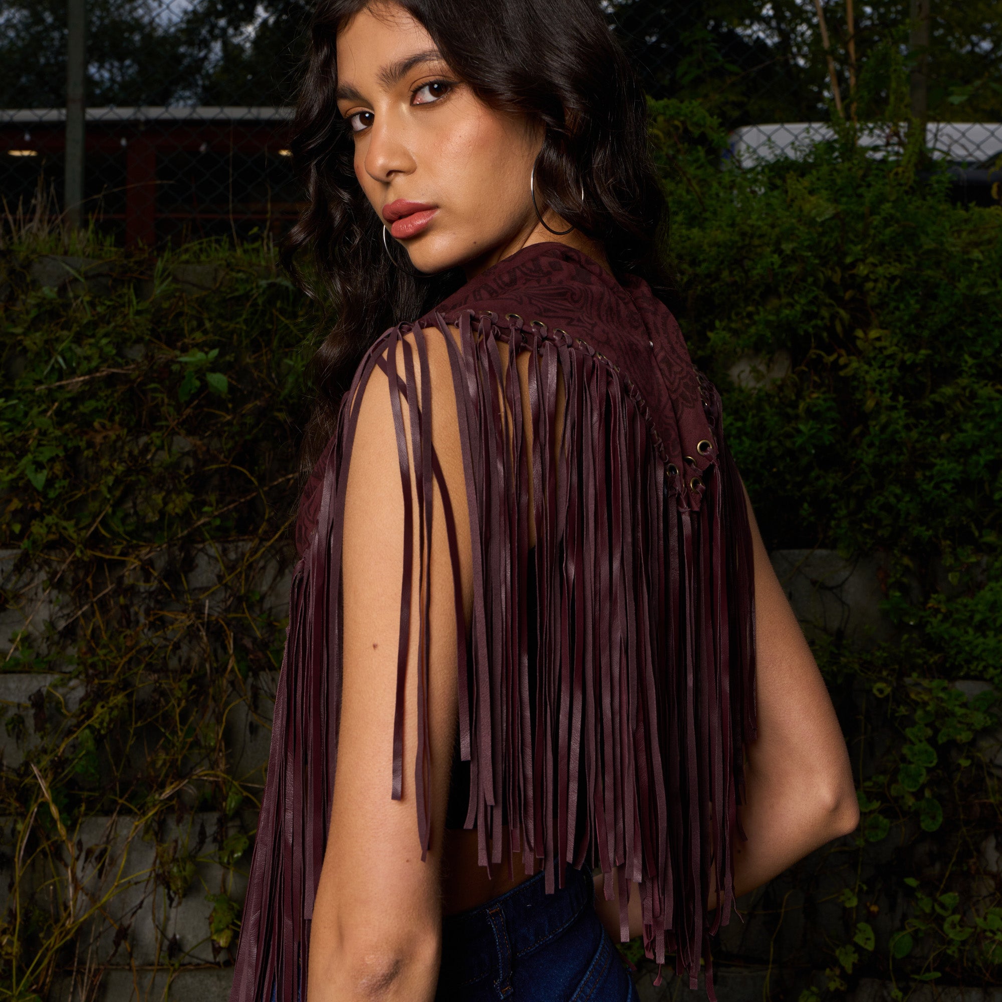 Signature Large Bandanna Scarf Burgundy