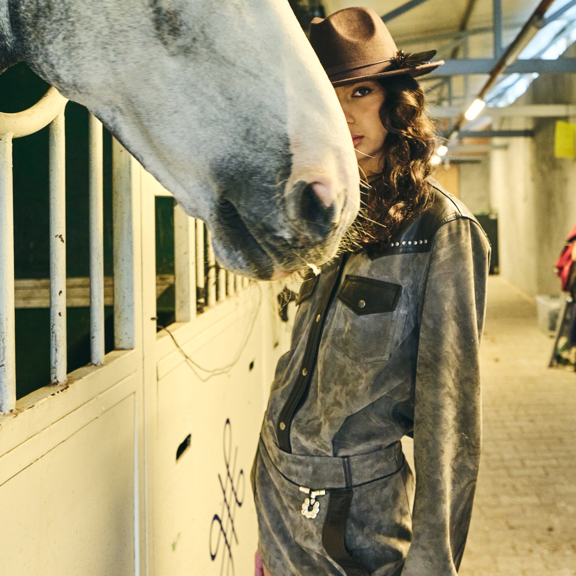 Two-Tone Suede Western Shirt