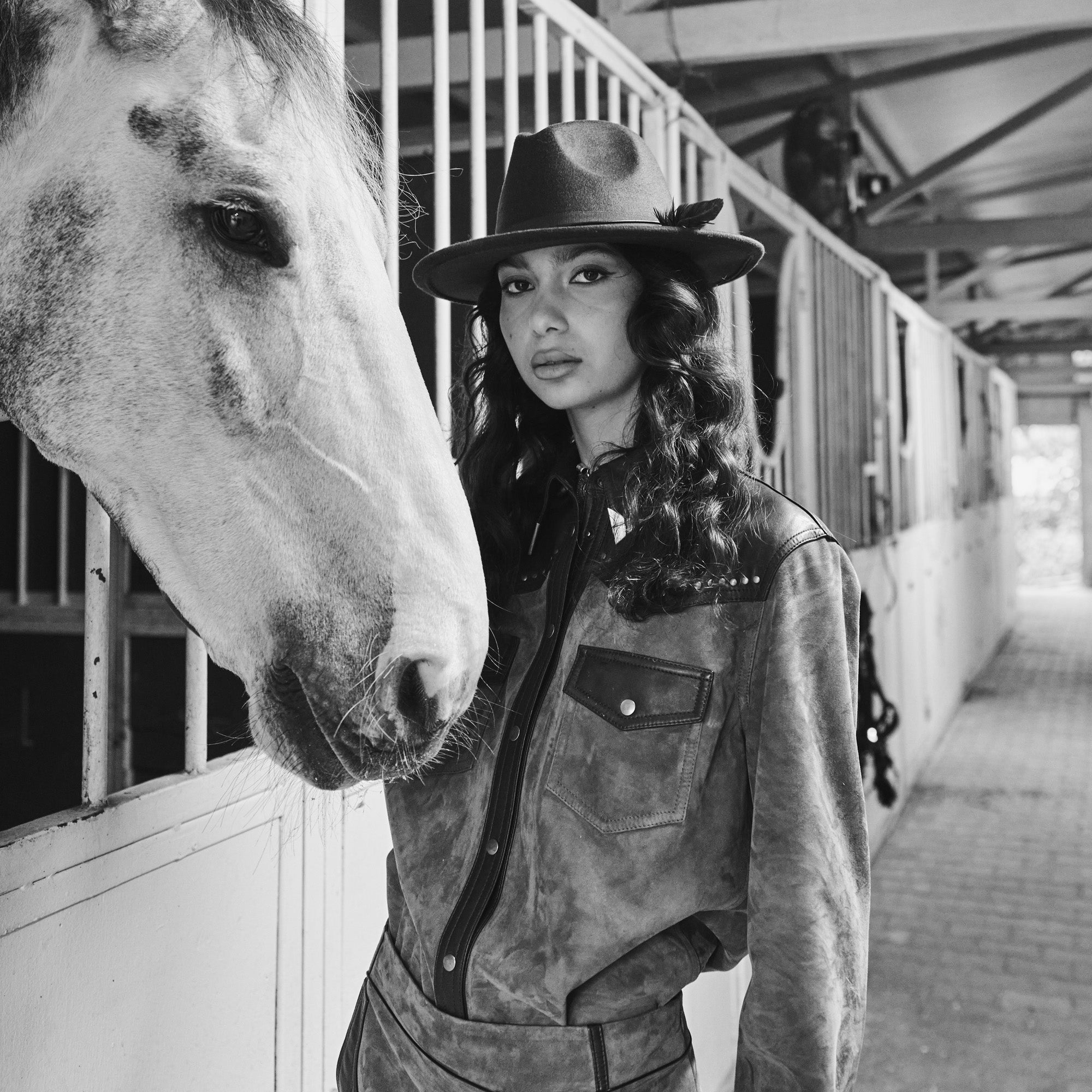Two-Tone Suede Western Shirt