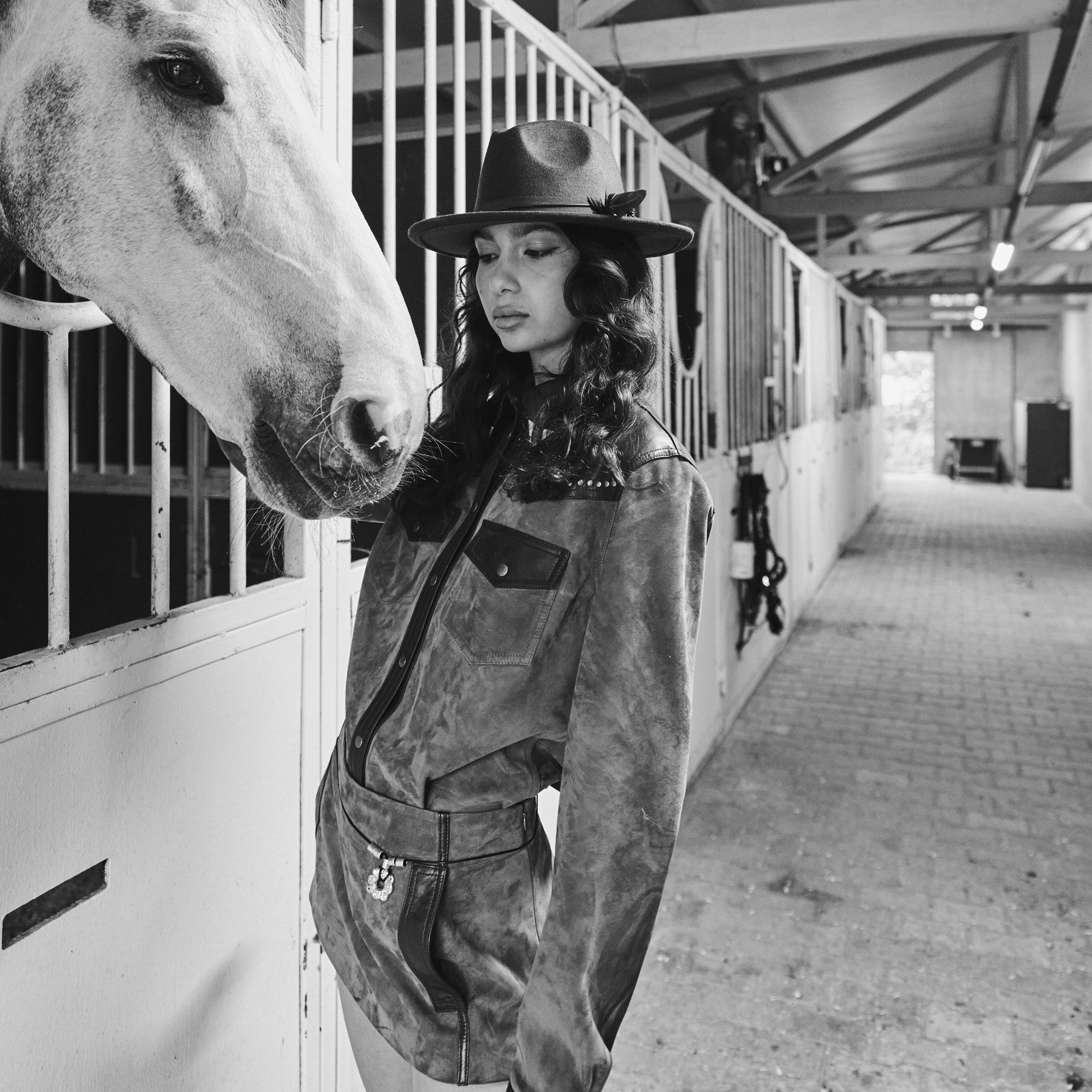 Two-Tone Suede Western Shirt