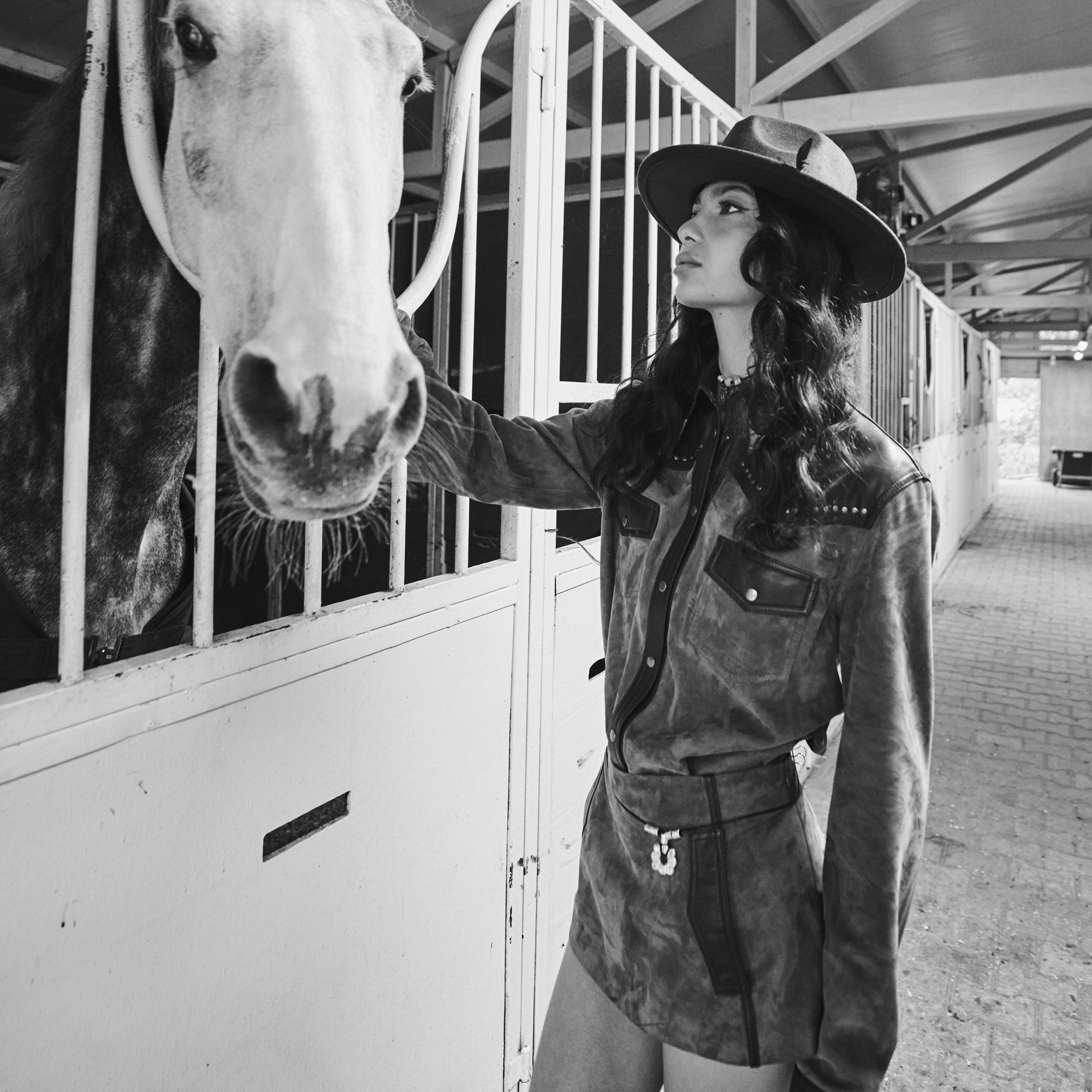 Two-Tone Suede Western Shirt