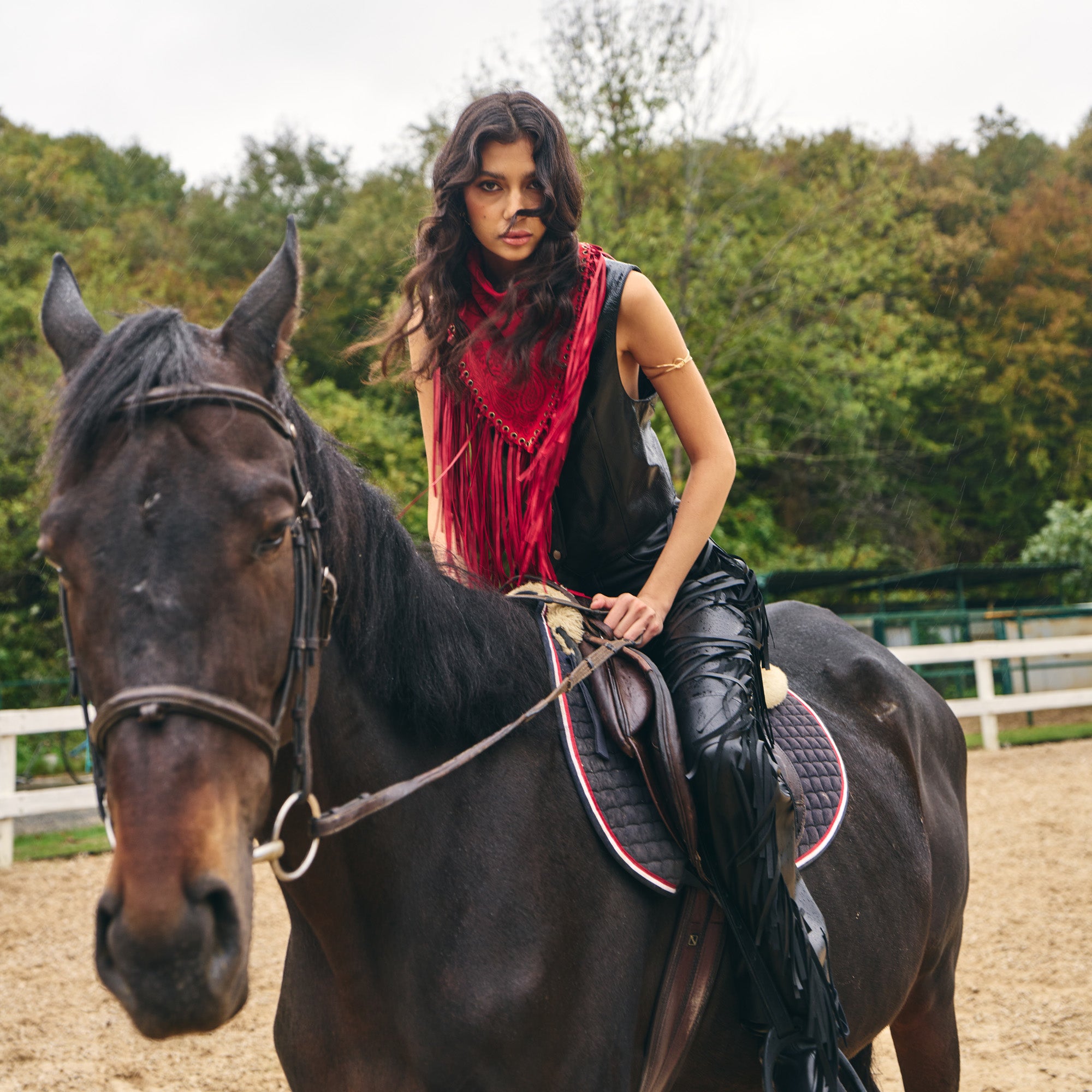 Signature Large Bandanna Scarf Red