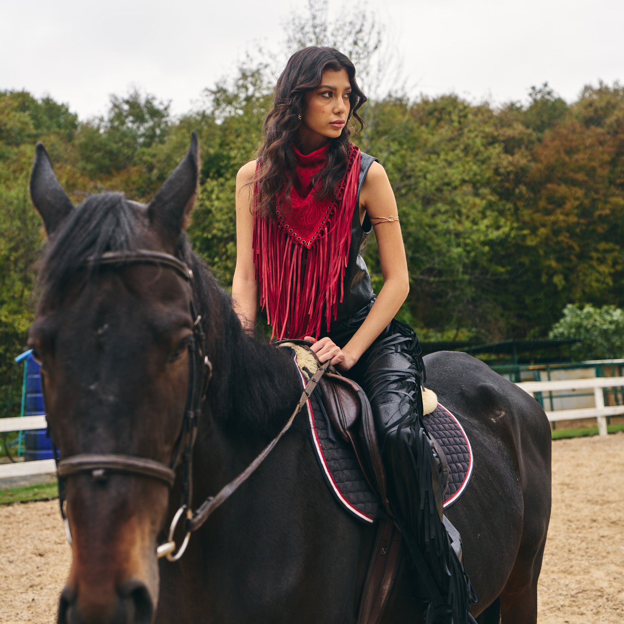 Signature Large Bandanna Scarf Red