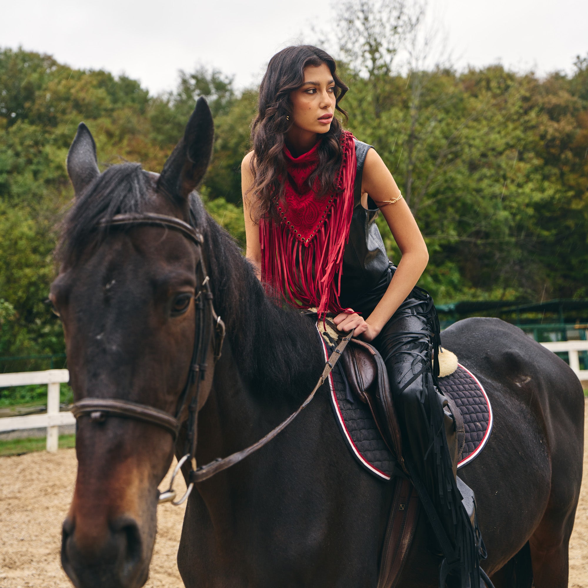 Signature Large Bandanna Scarf Red