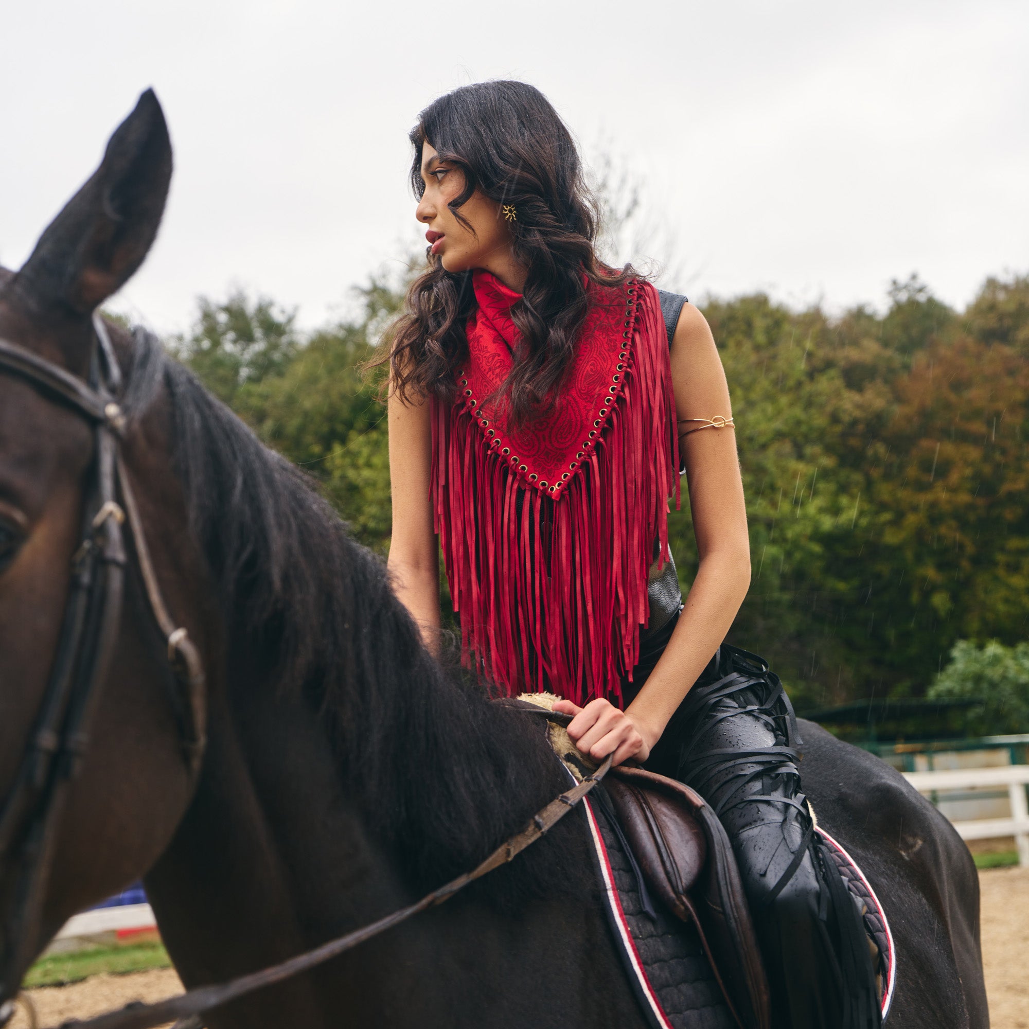 Signature Large Bandanna Scarf Red