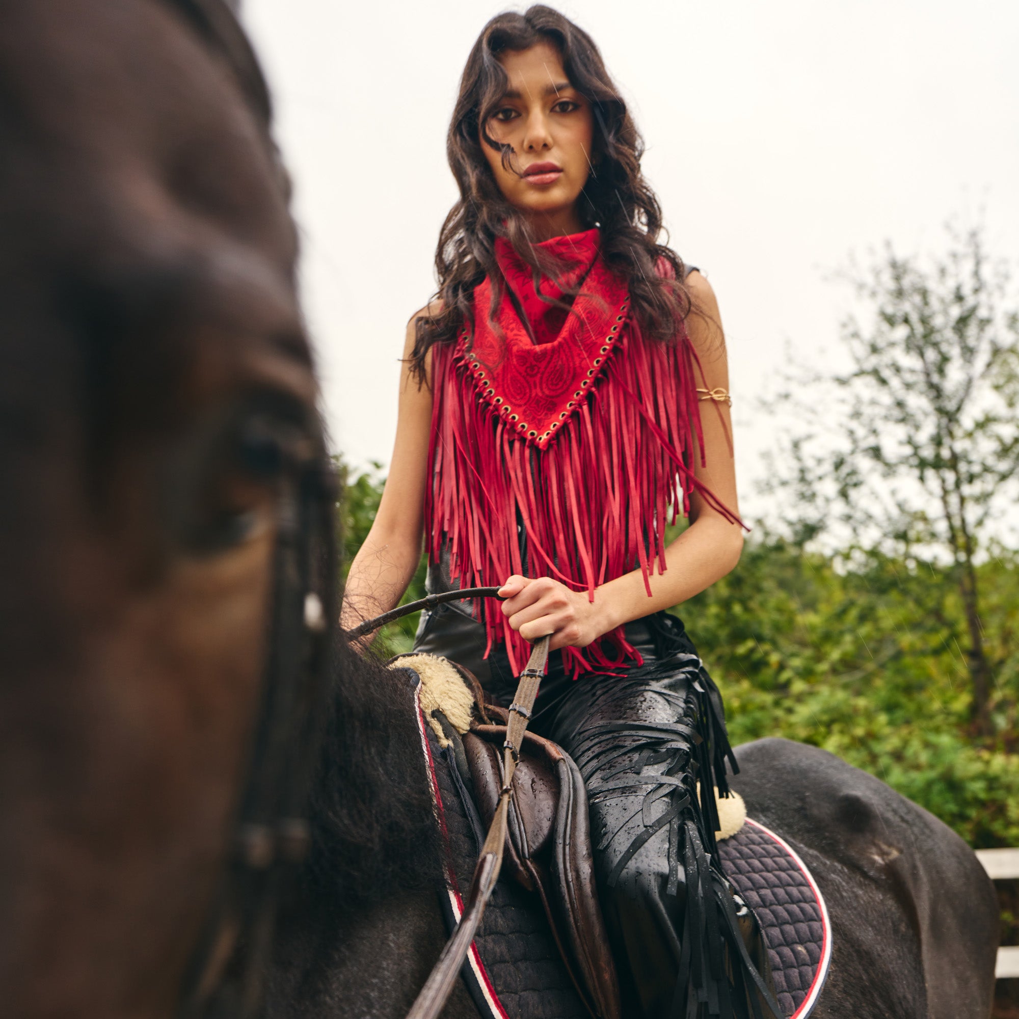 Signature Small Bandanna Scarf Red
