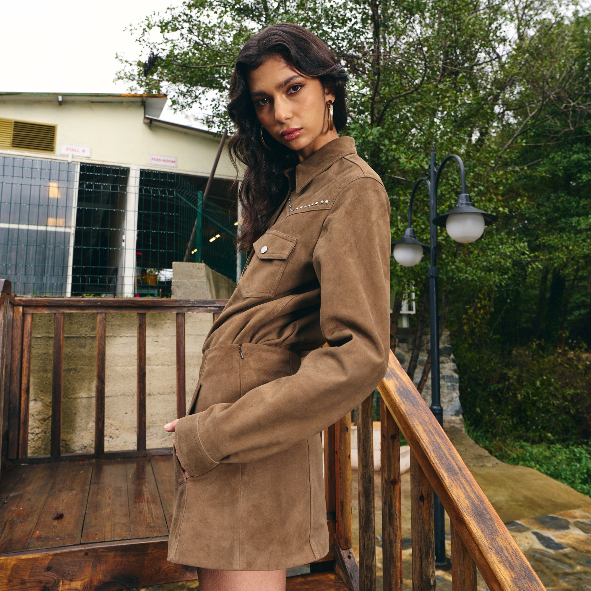 Brown Suede Western Shirt