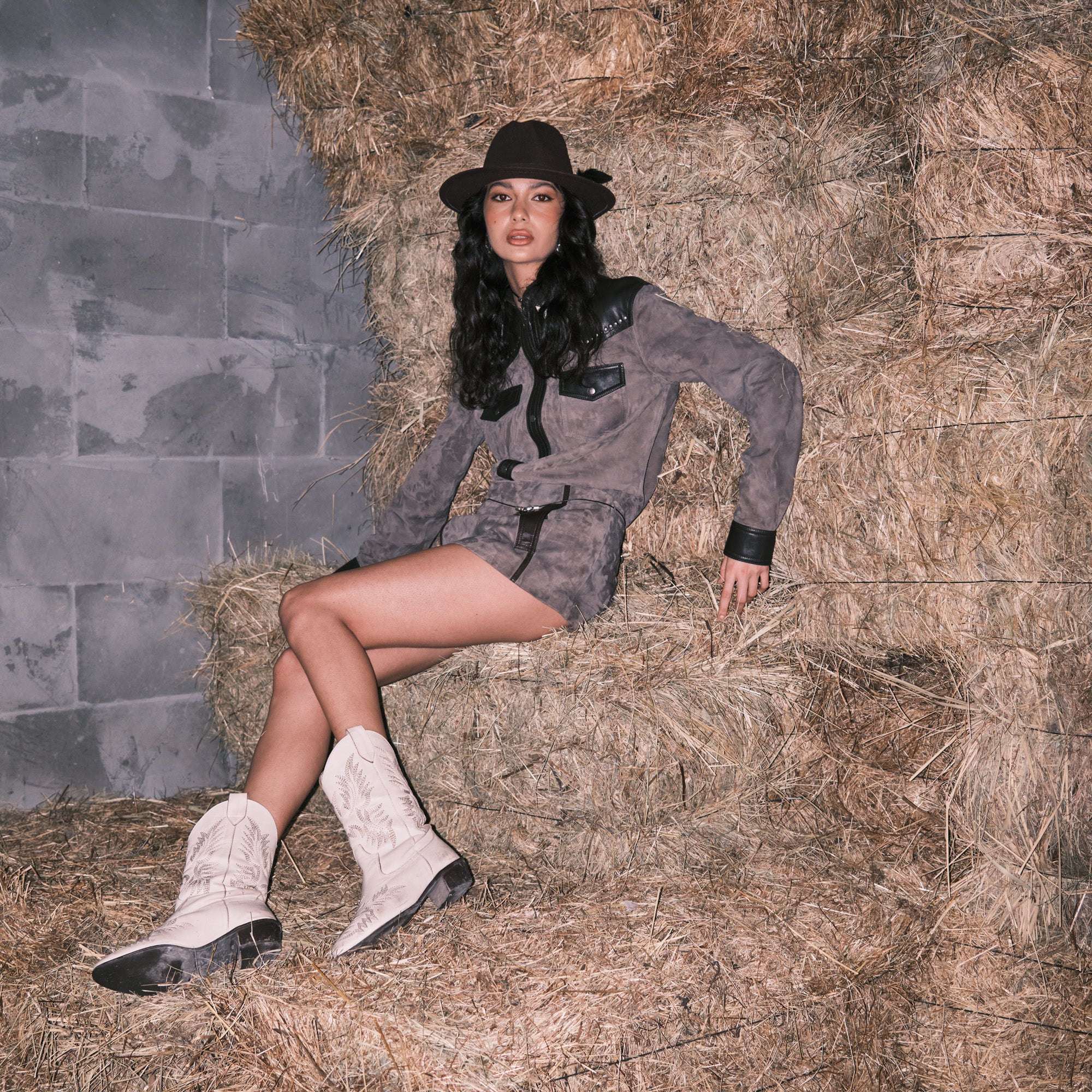 Two-Tone Suede Western Shirt