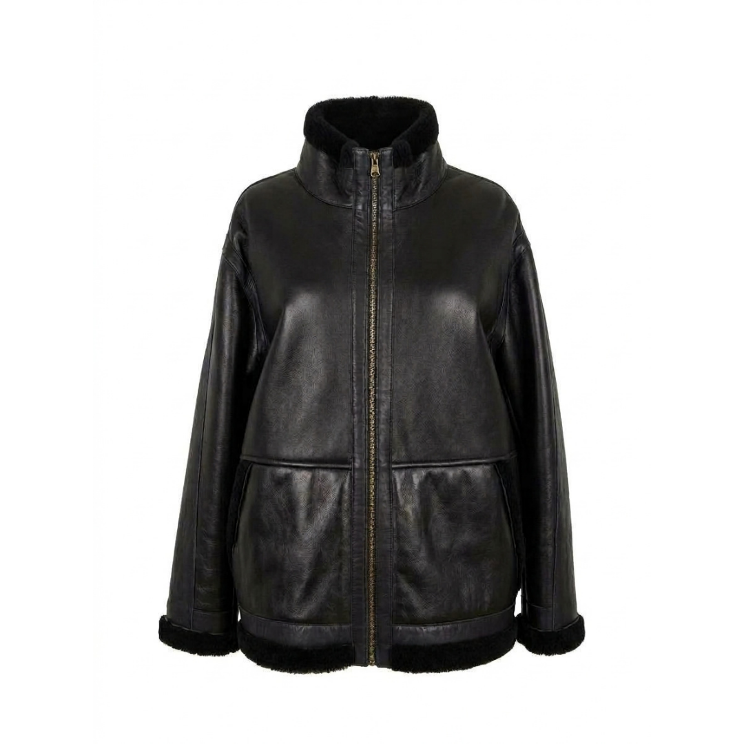 Gold Zip Biker Jacket