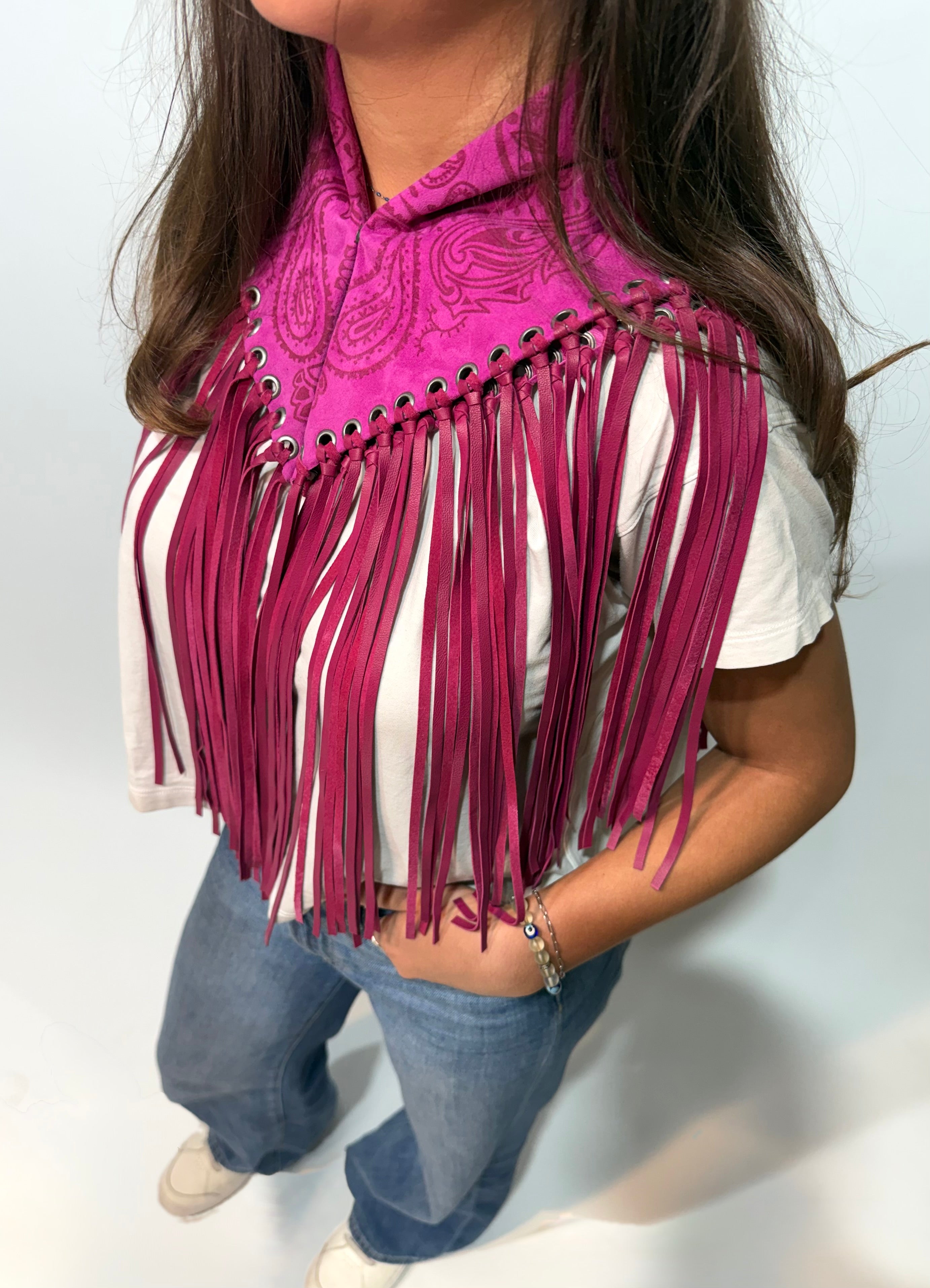 Signature Small Bandanna Scarf Fushia