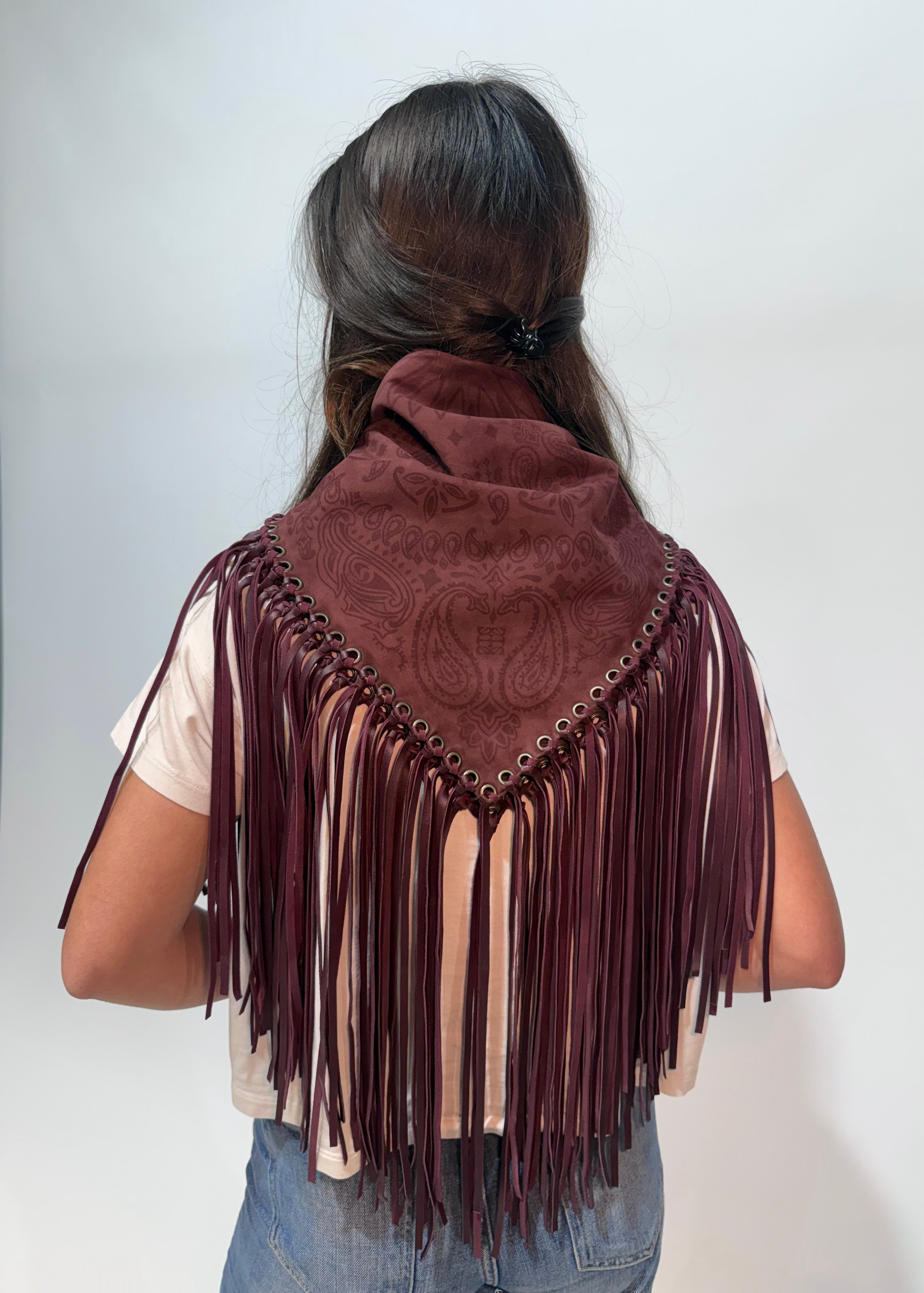 Signature Small Bandanna Scarf Burgundy