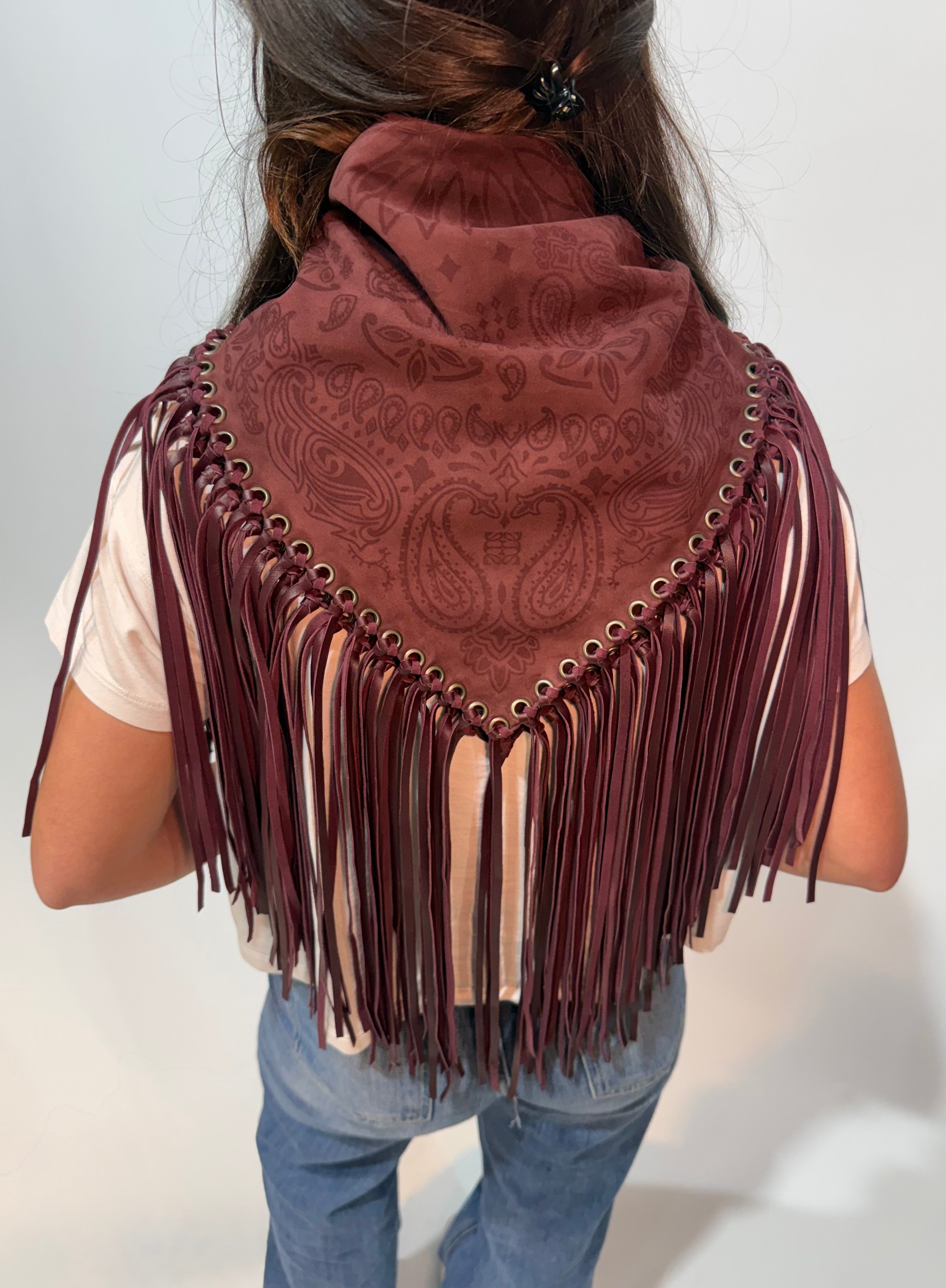 Signature Small Bandanna Scarf Burgundy