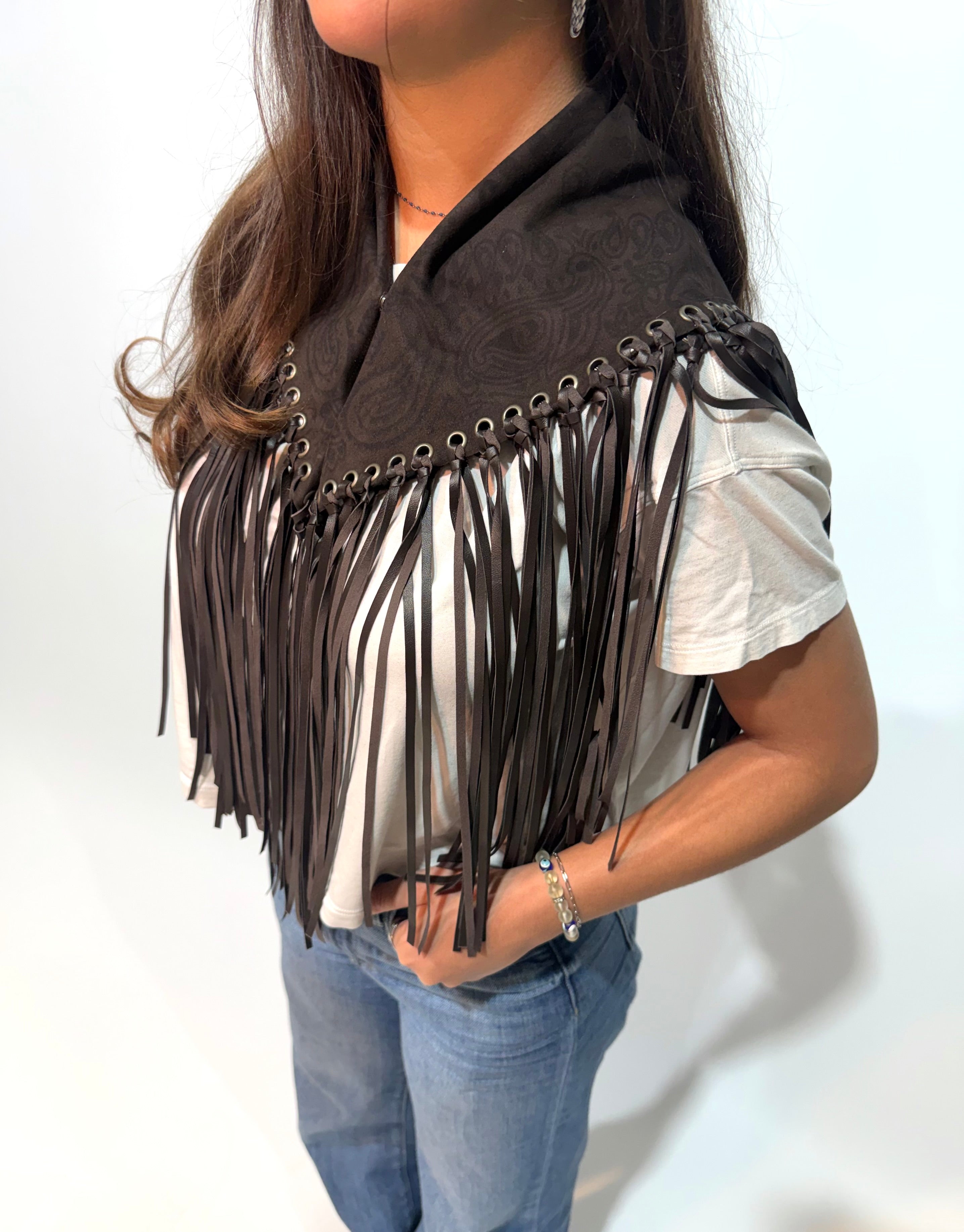 Signature Small Bandanna Scarf Dark Brown