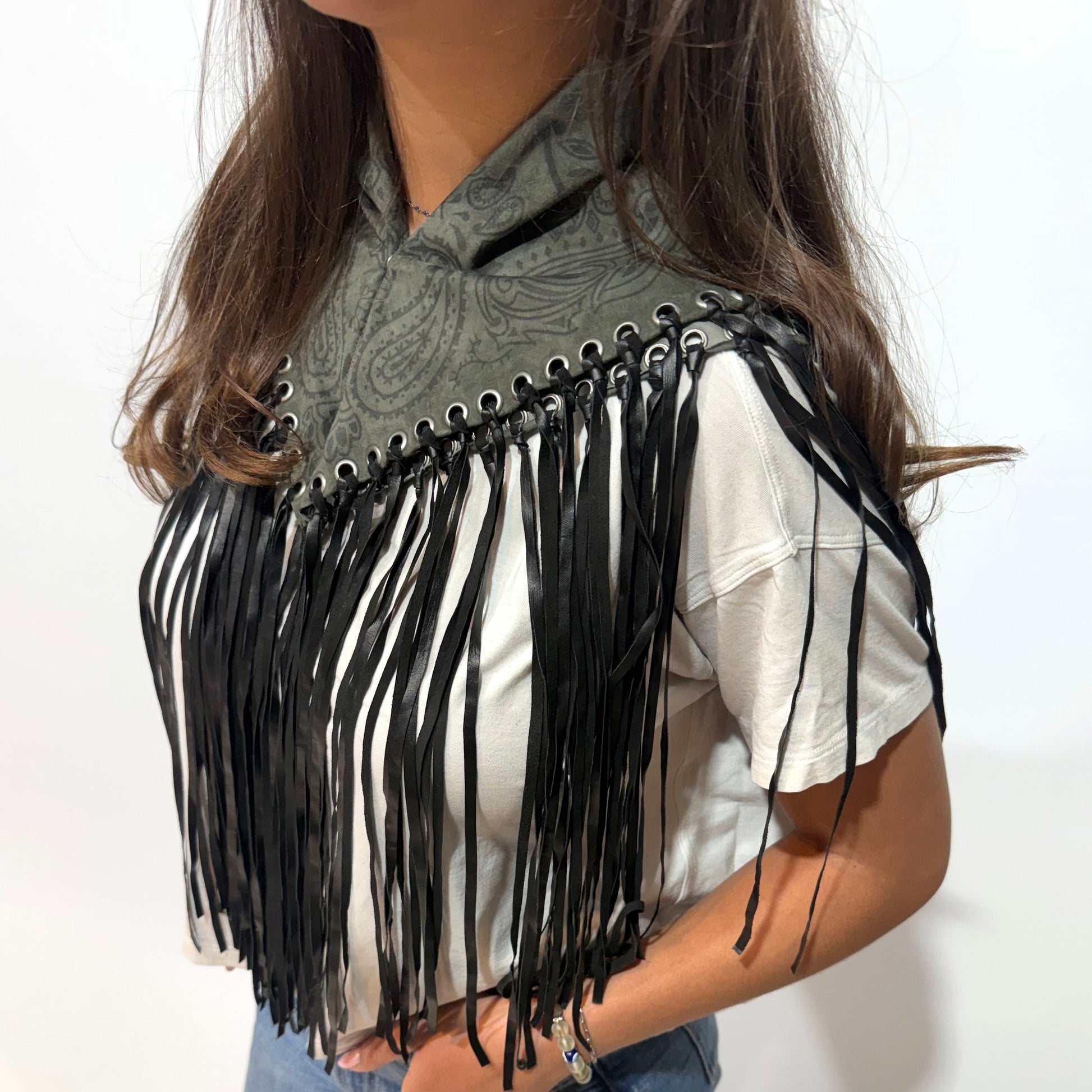 Signature Small Bandanna Scarf Dark Gray & Black