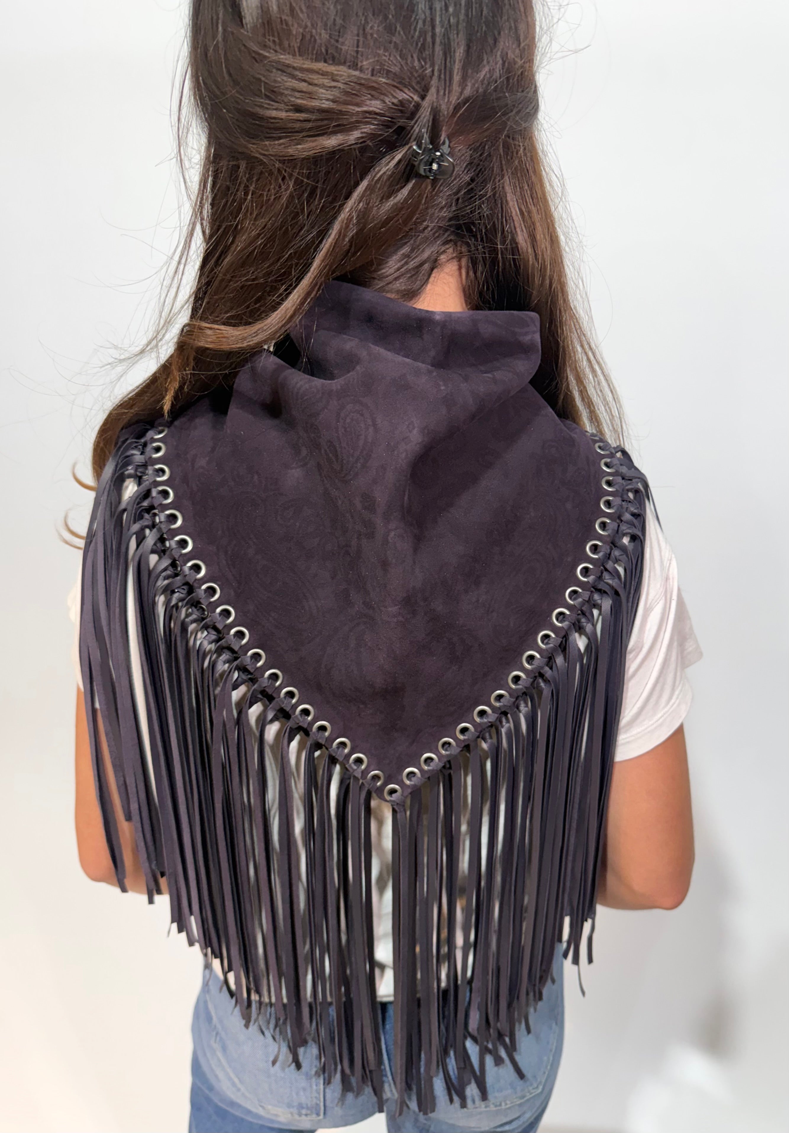 Signature Small Bandanna Scarf Dark Purple