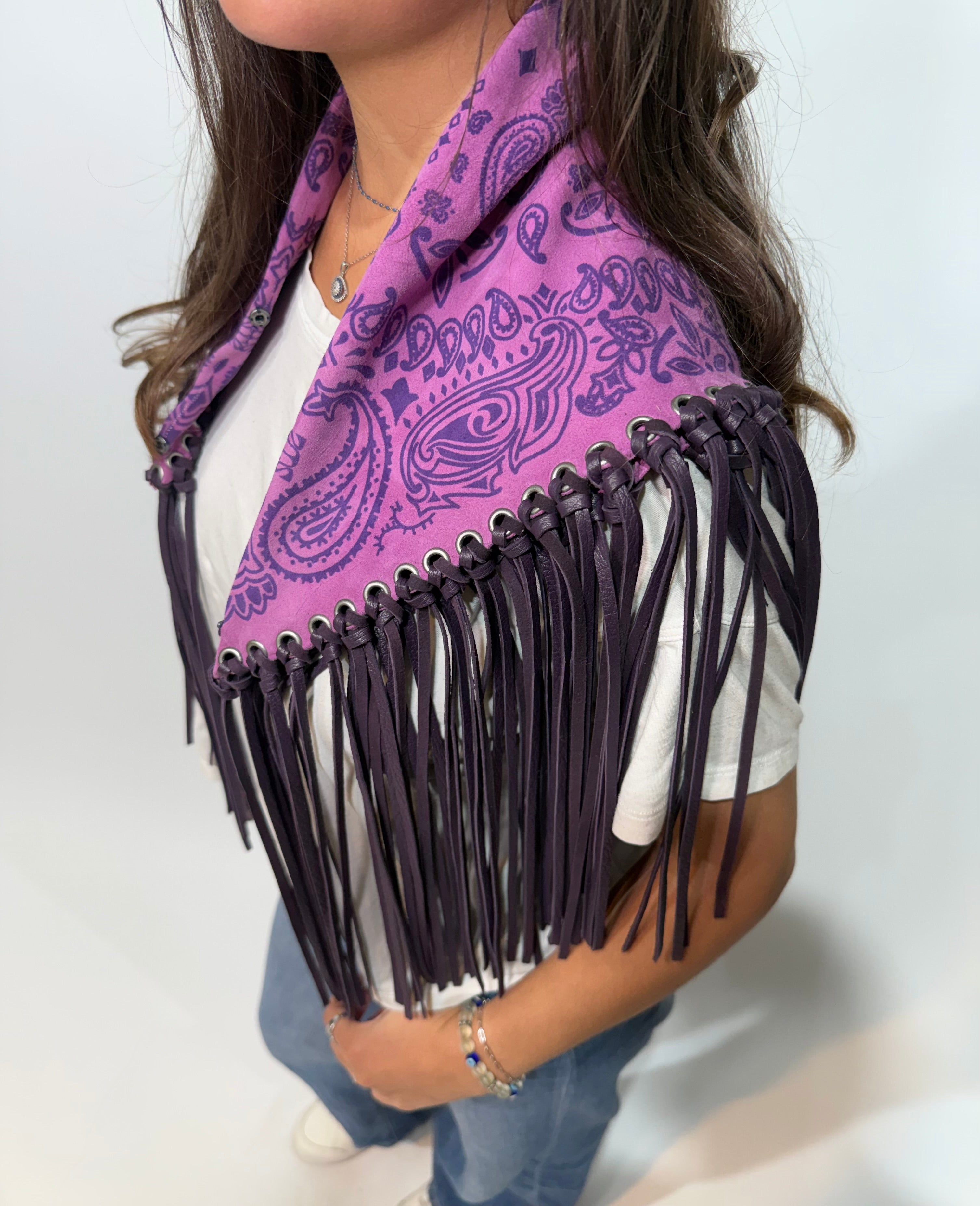 Signature Small Bandanna Scarf Pink Violet