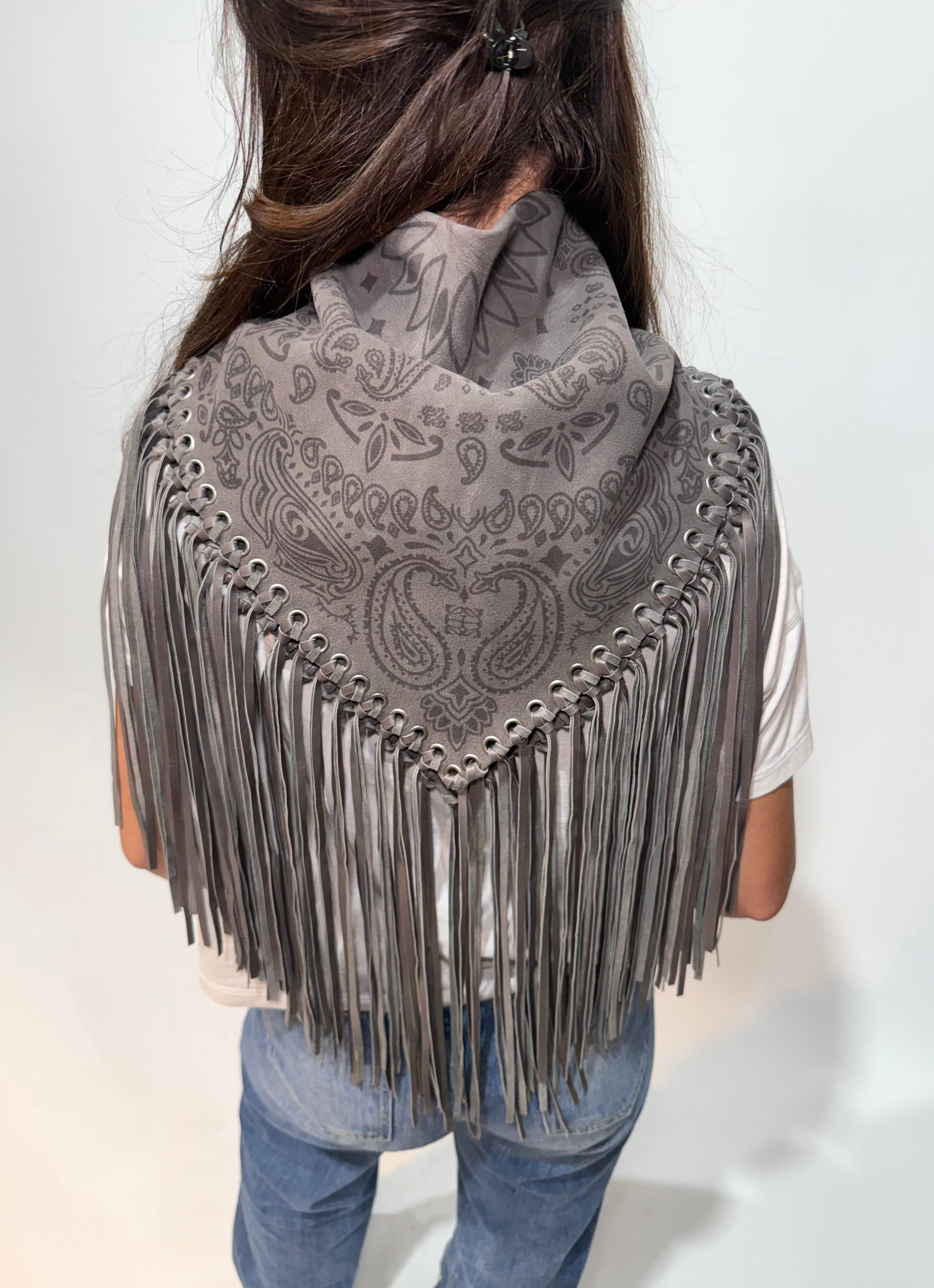 Signature Small Bandanna Scarf Gray