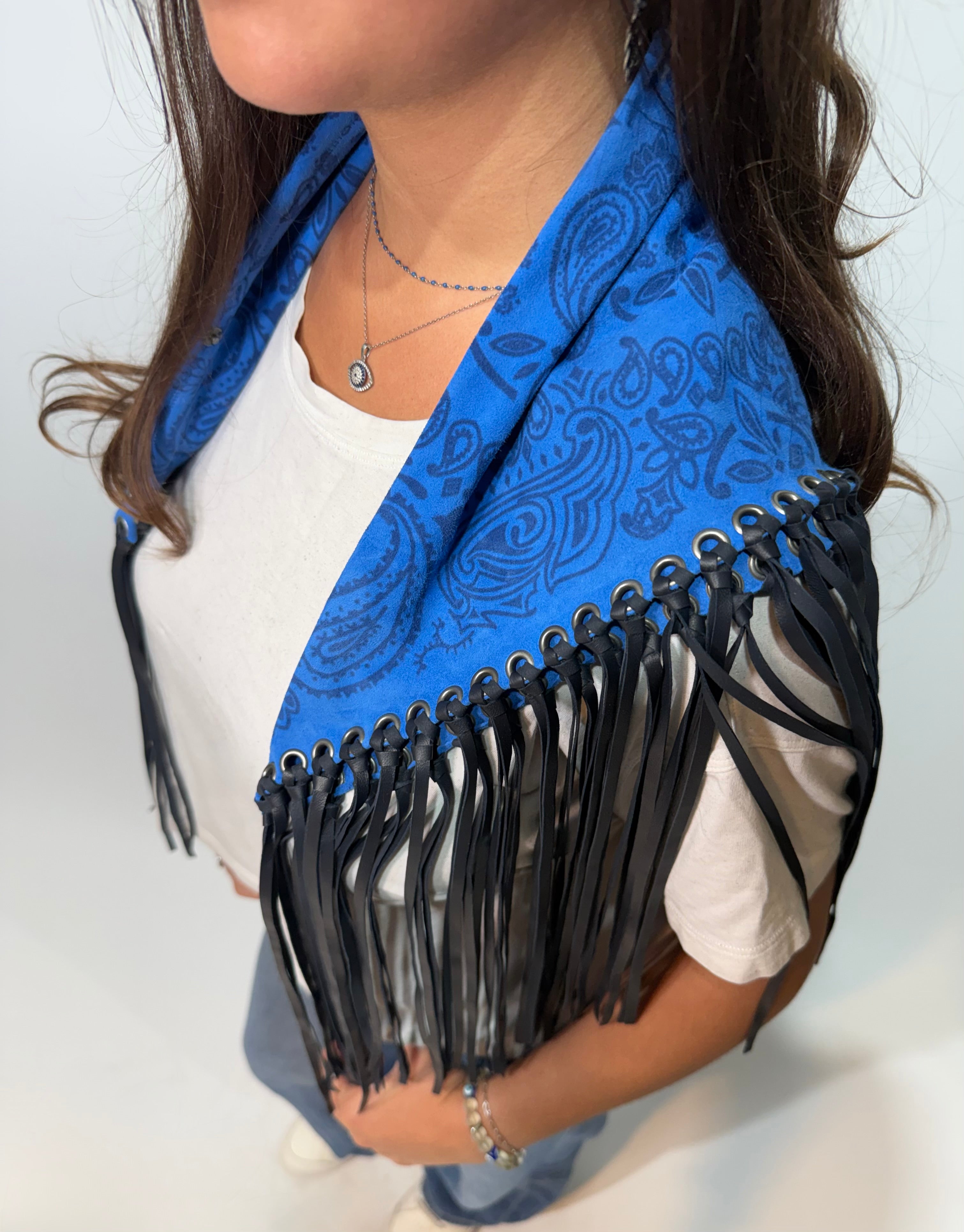 Signature Small Bandanna Scarf Blue Marine