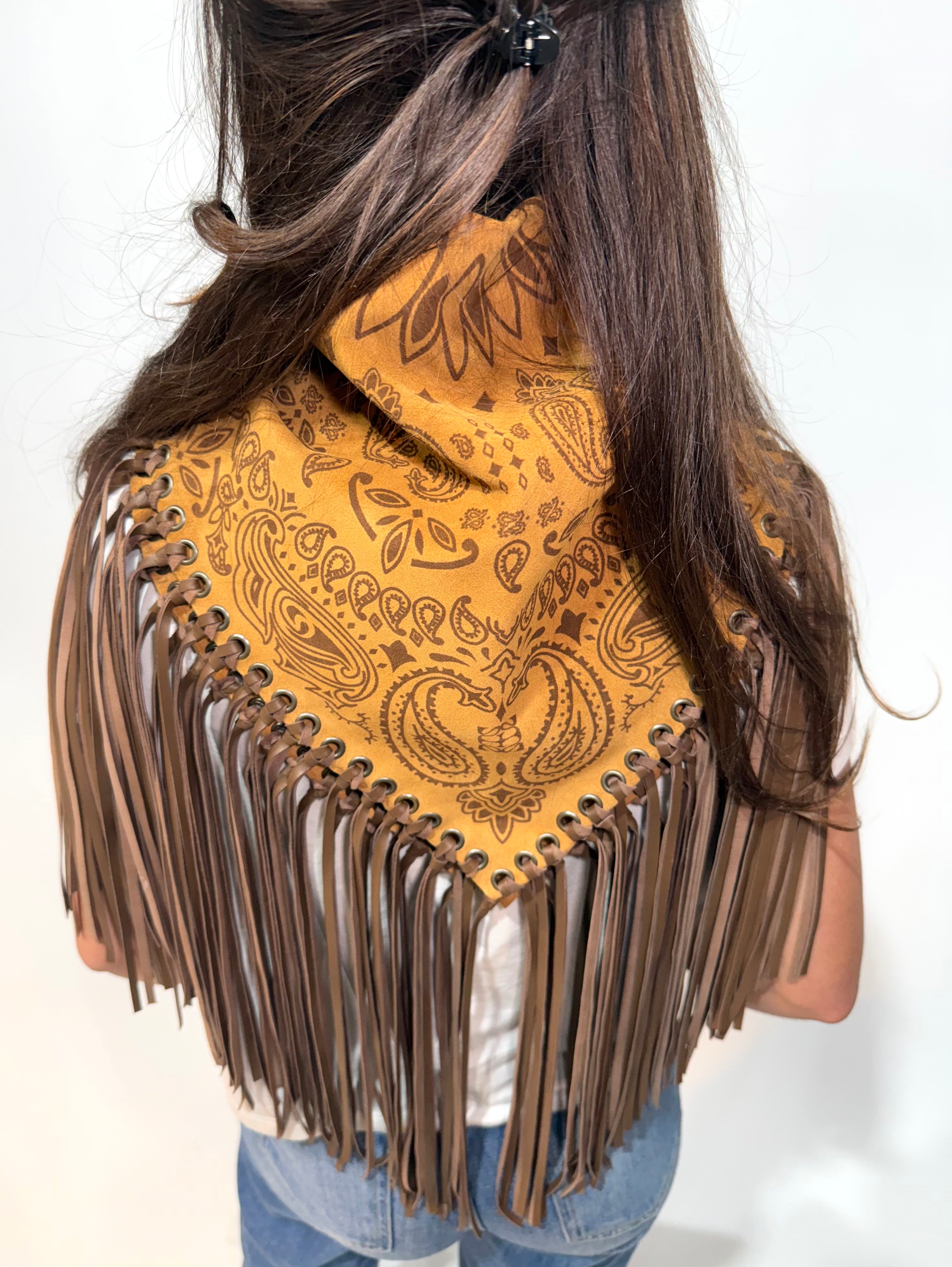 Signature Small Bandanna Scarf Mustard
