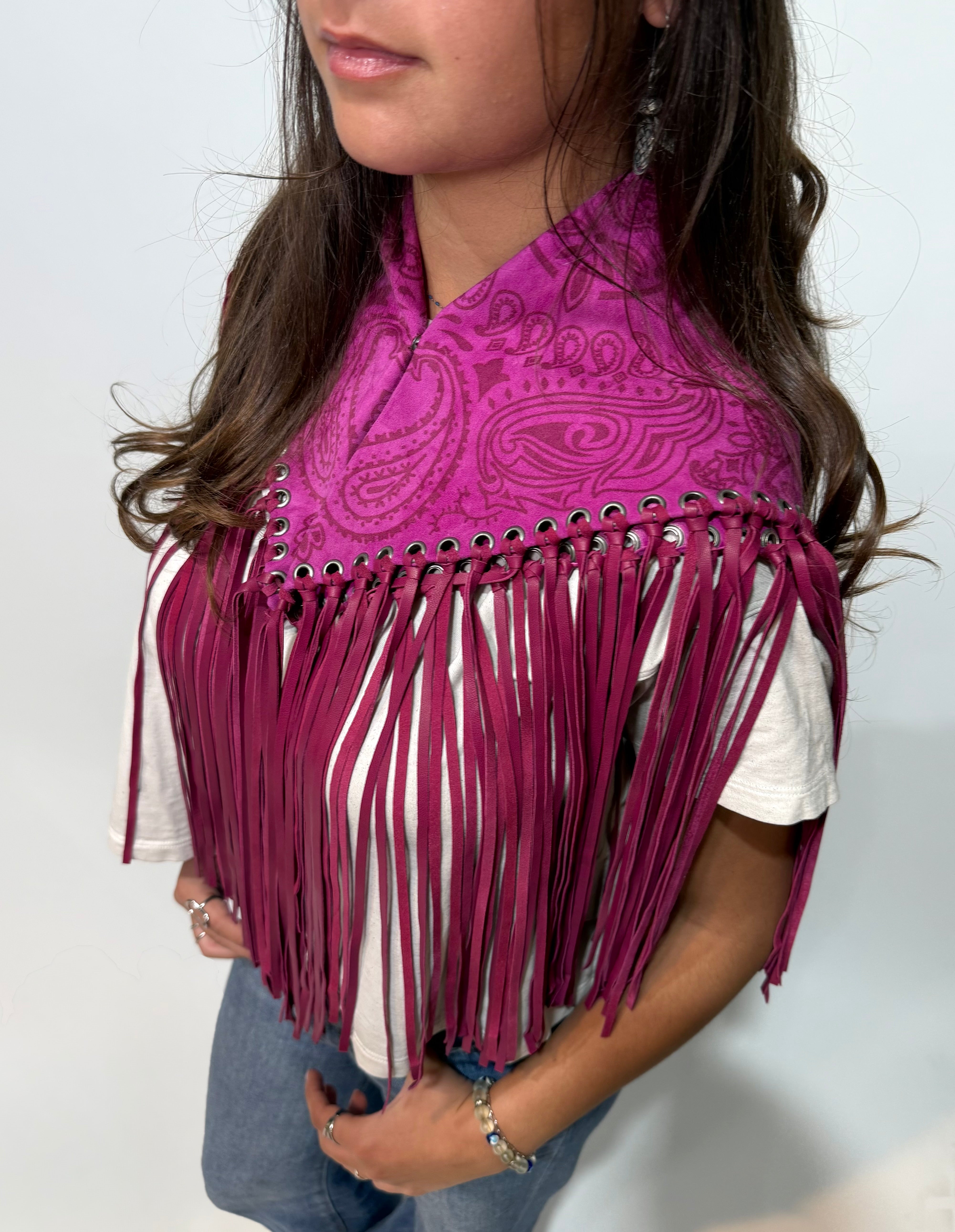Signature Large Bandanna Scarf Fushia