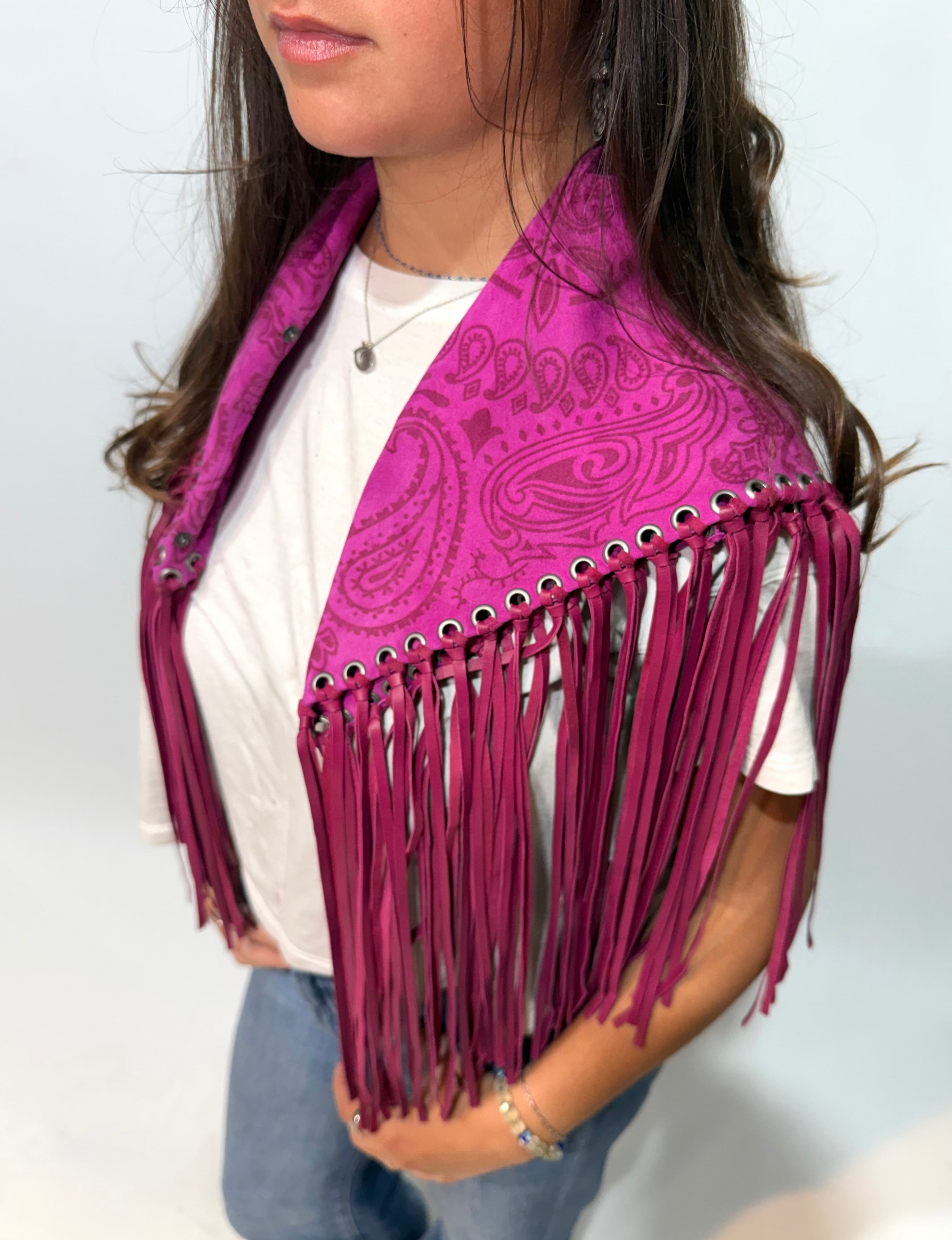 Signature Large Bandanna Scarf Fushia