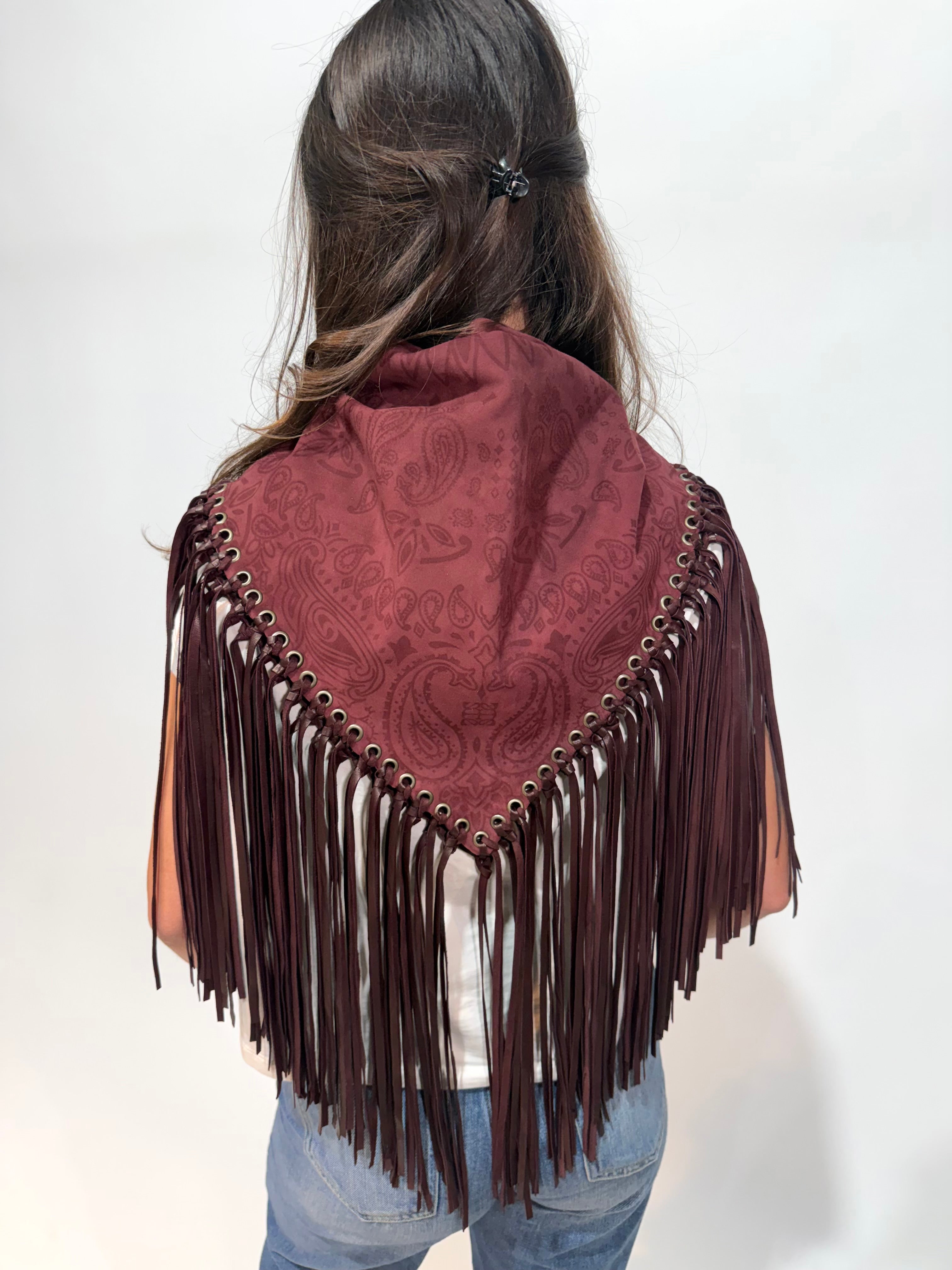 Signature Large Bandanna Scarf Burgundy