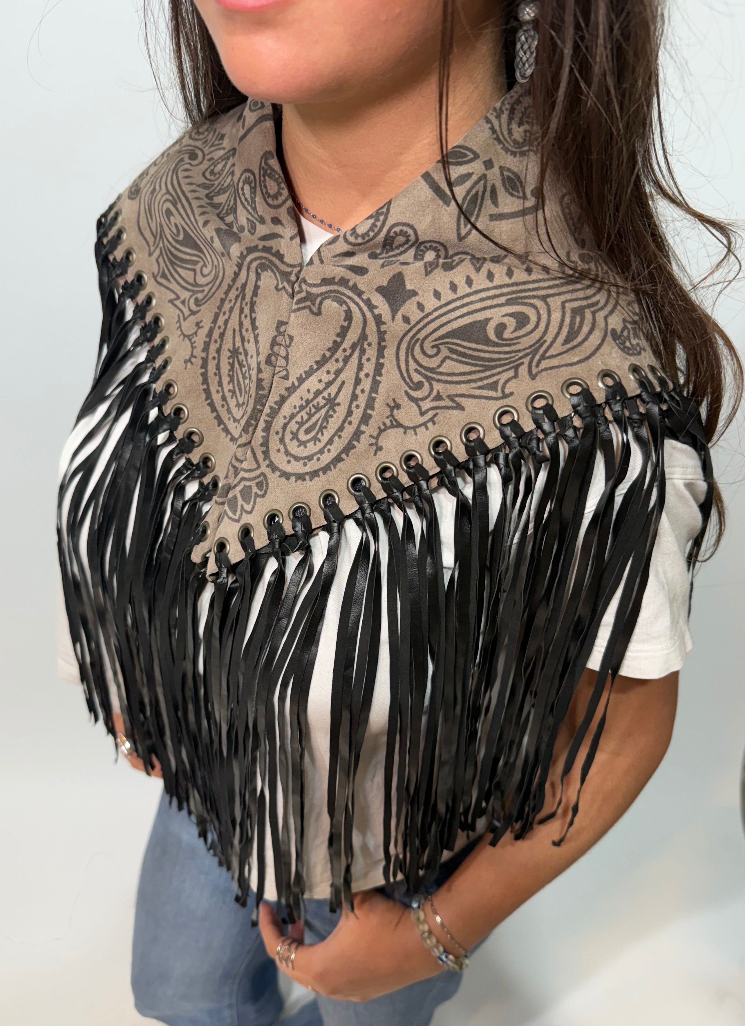 Signature Large Bandanna Scarf Taupe Black