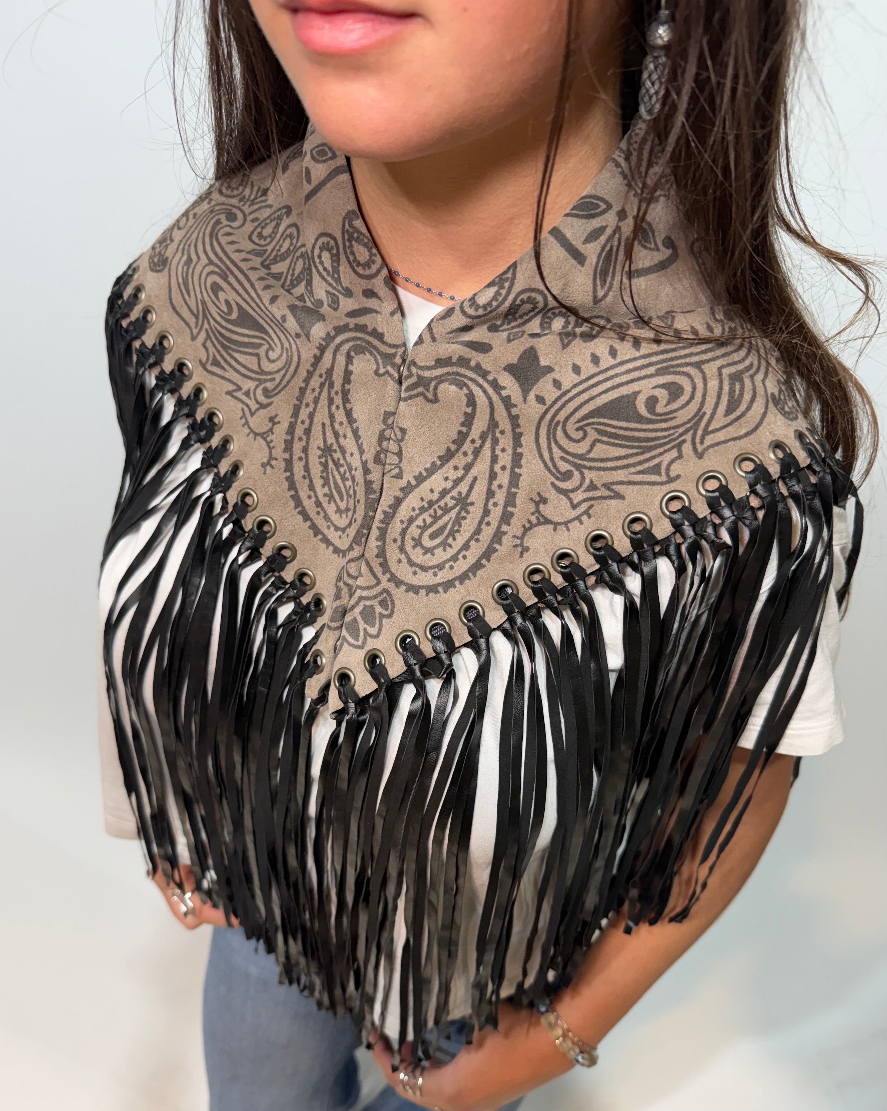 Signature Large Bandanna Scarf Taupe Black