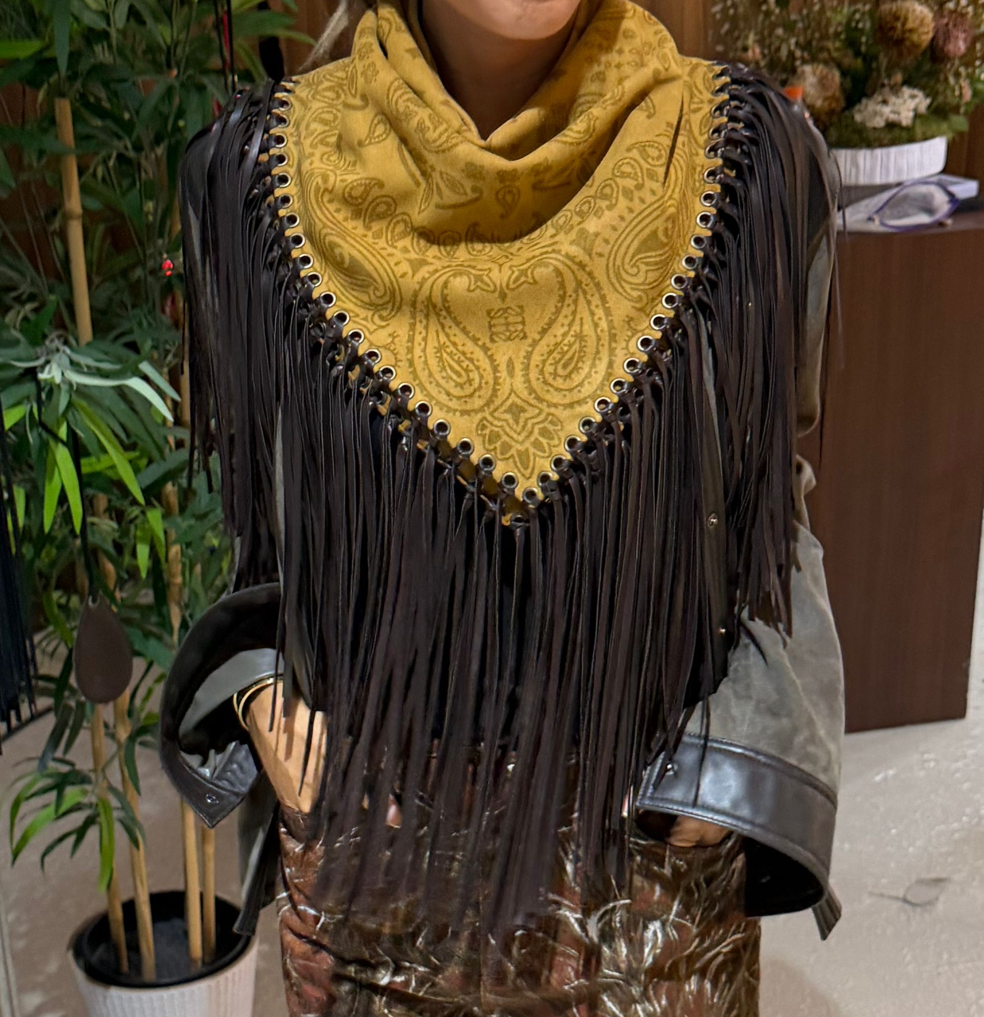 Signature Large Bandanna Scarf Mustard