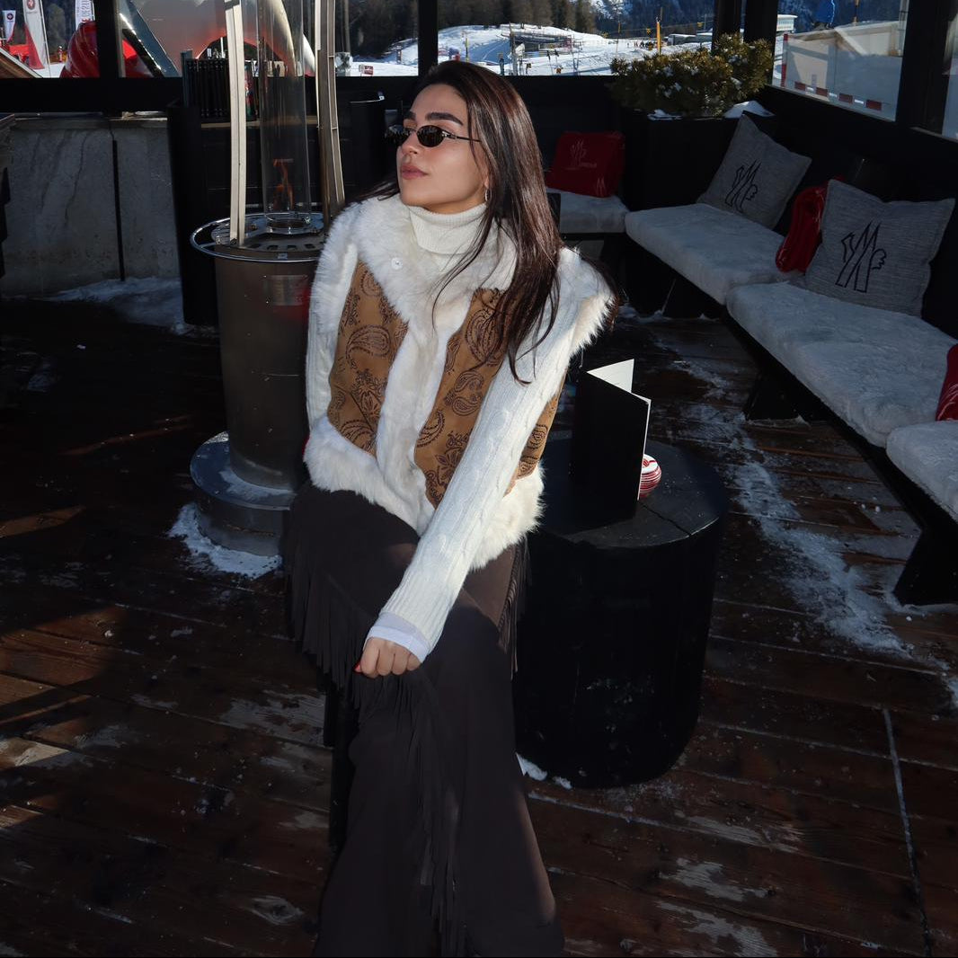 Double Sided Shearling Suede Vest