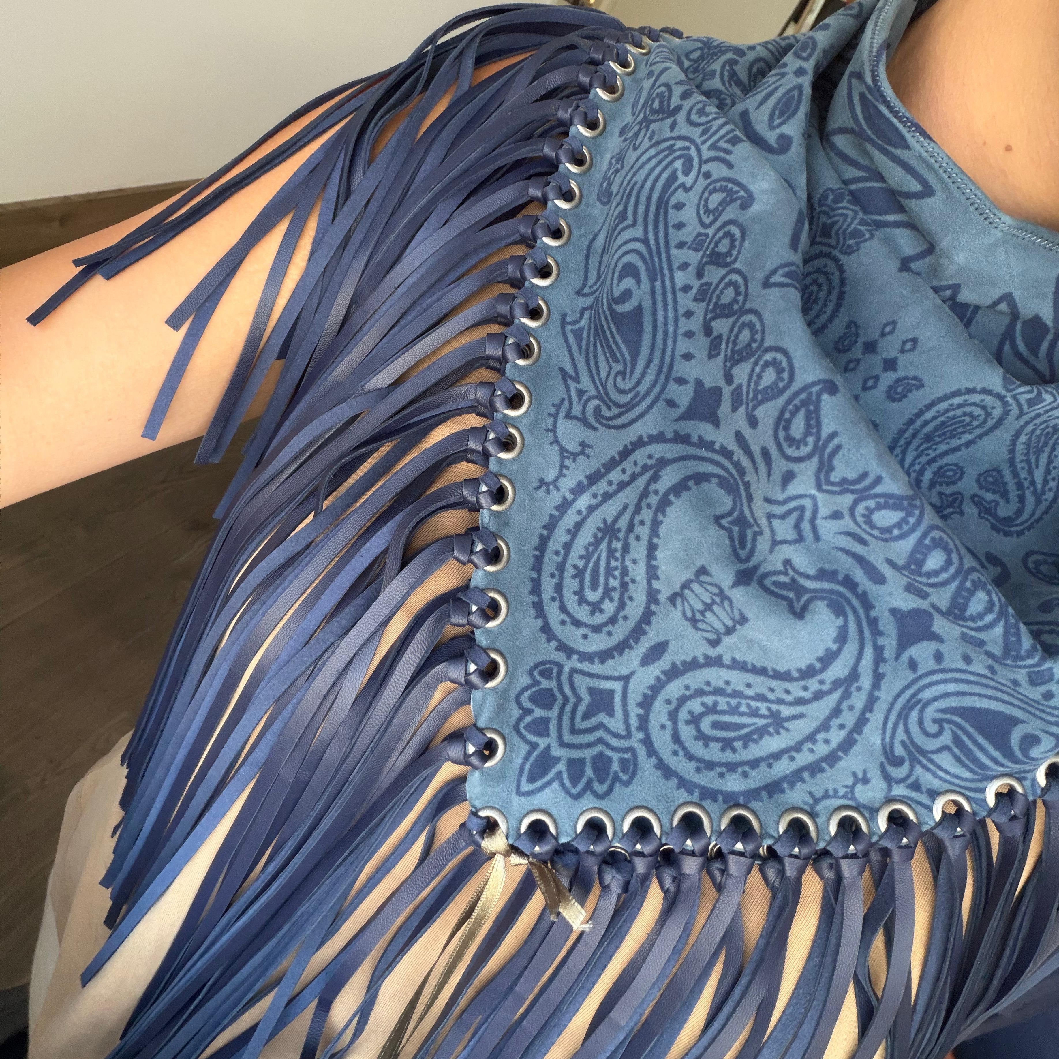 Signature Large Bandanna Scarf Dark Blue Jean