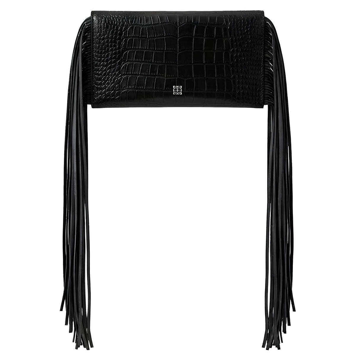 The Fringe Bag - Dark Brown Croc