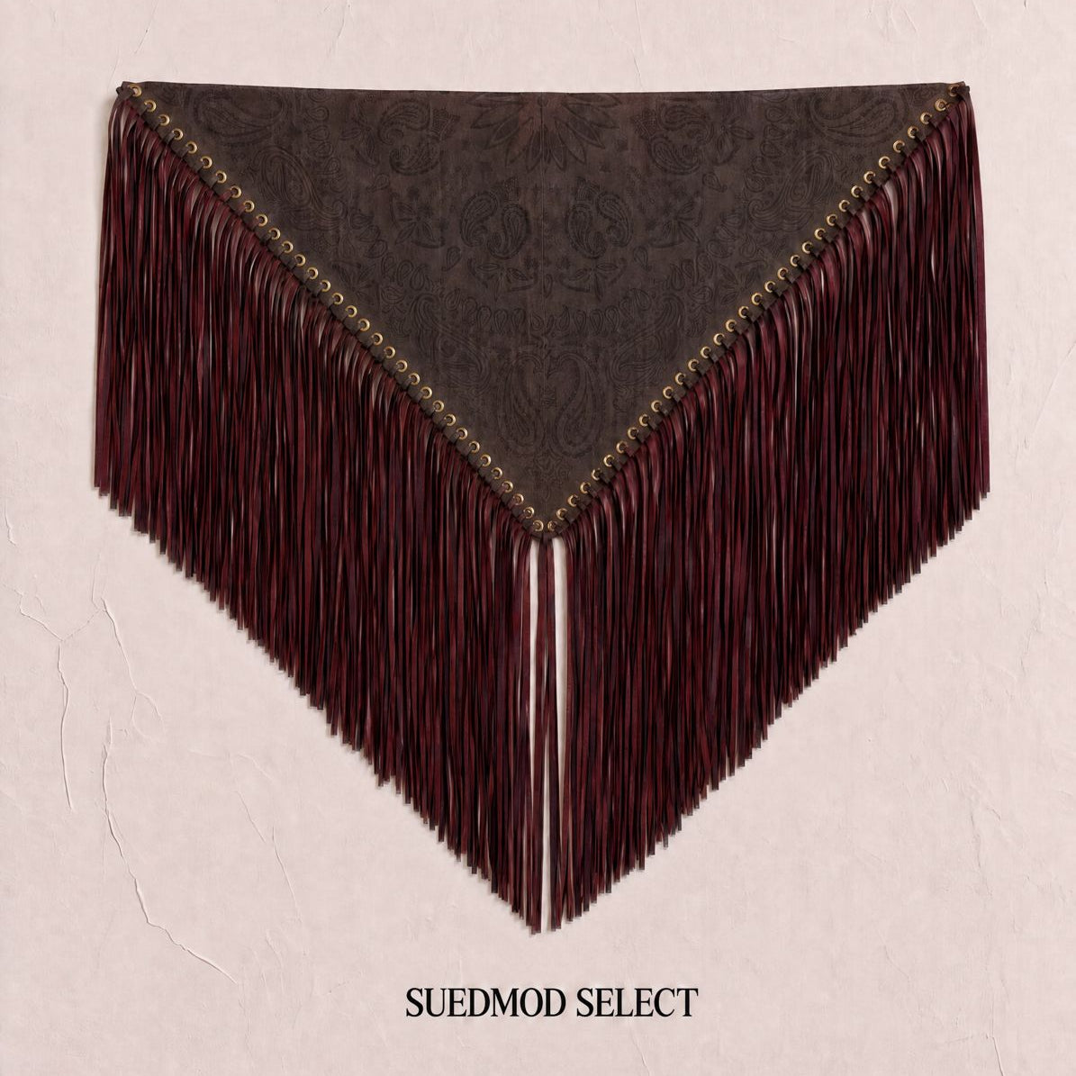 Signature Small Bandanna Scarf Dark Brown and Burgundy