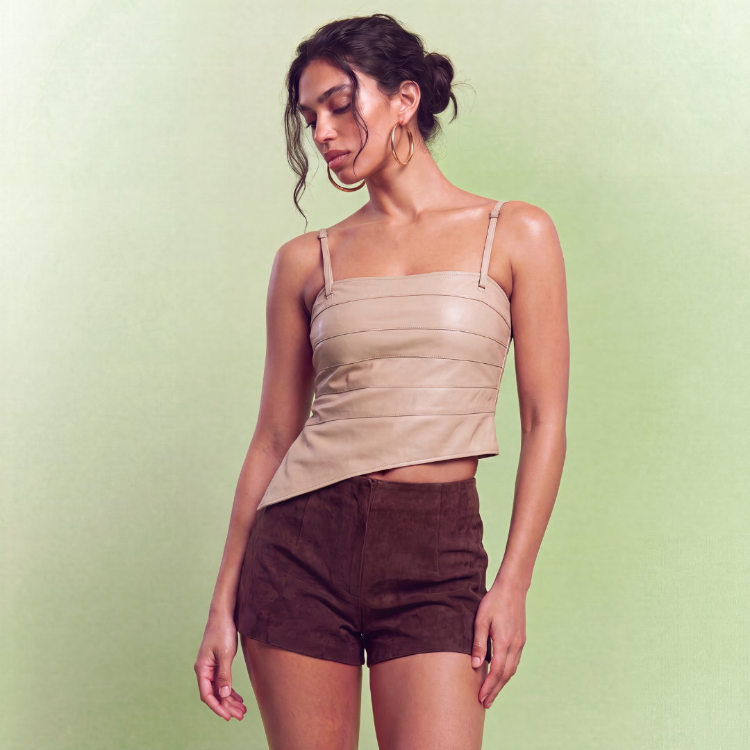 Asymetric Leather Top